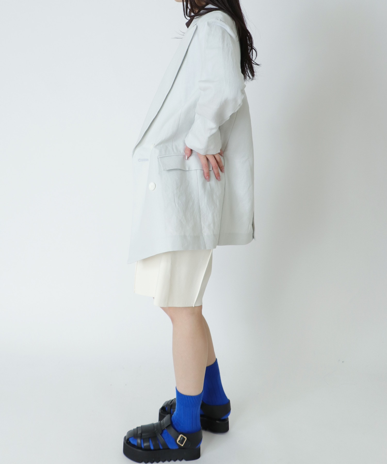 ＜B7＞big linen  double jacket