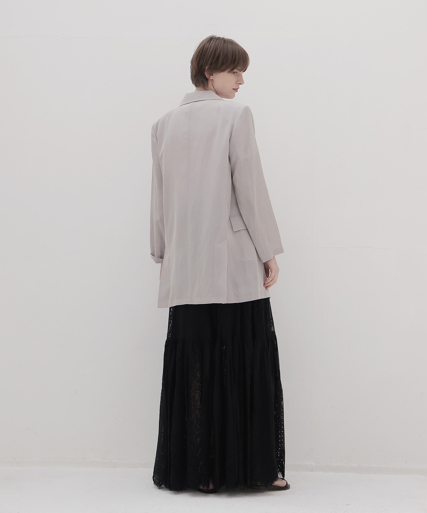 ＜B7＞linen slab boyfriend jacket