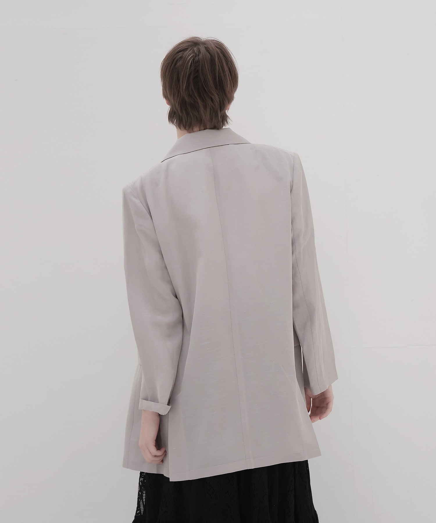 ＜B7＞linen slab boyfriend jacket