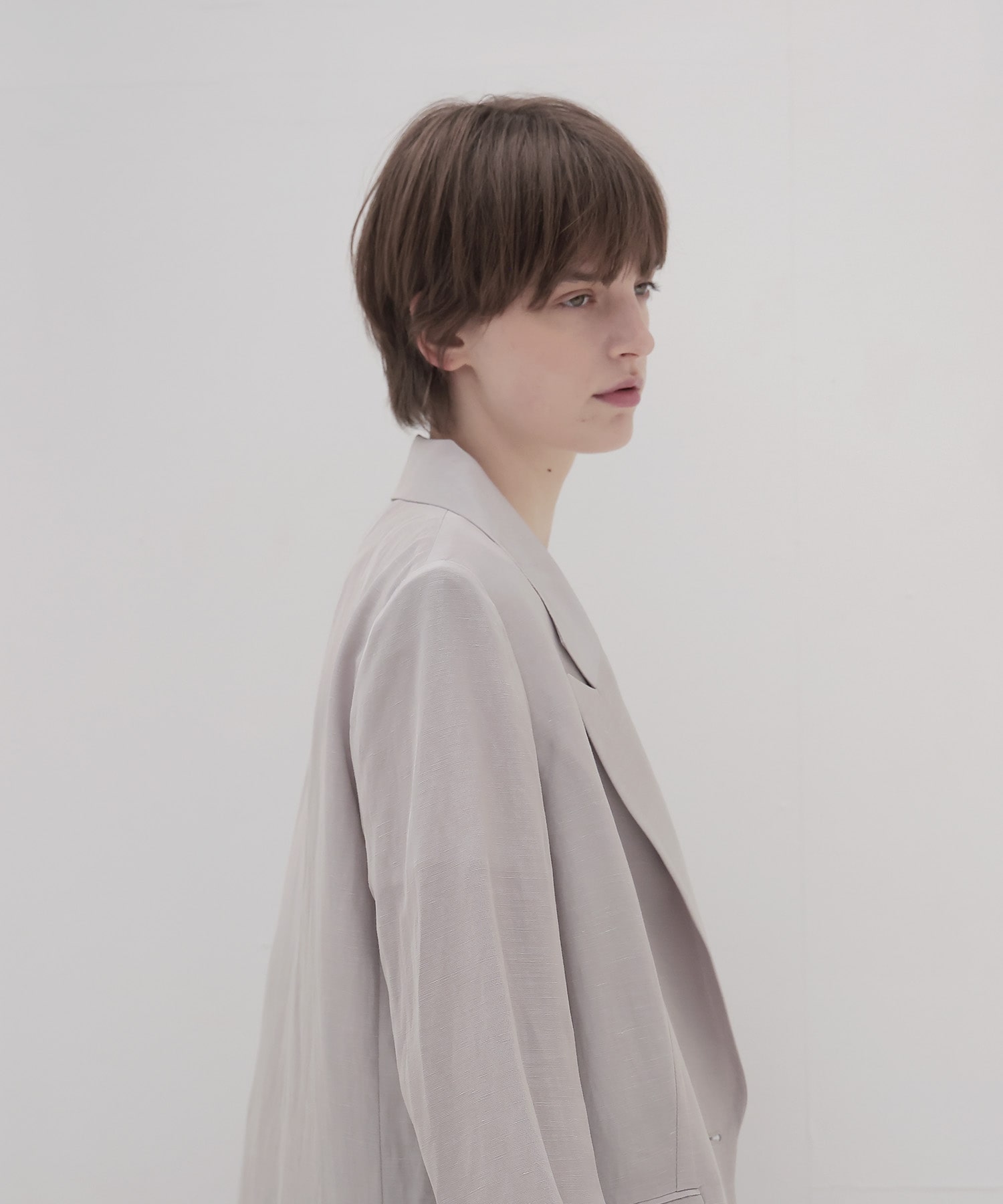 ＜B7＞linen slab boyfriend jacket