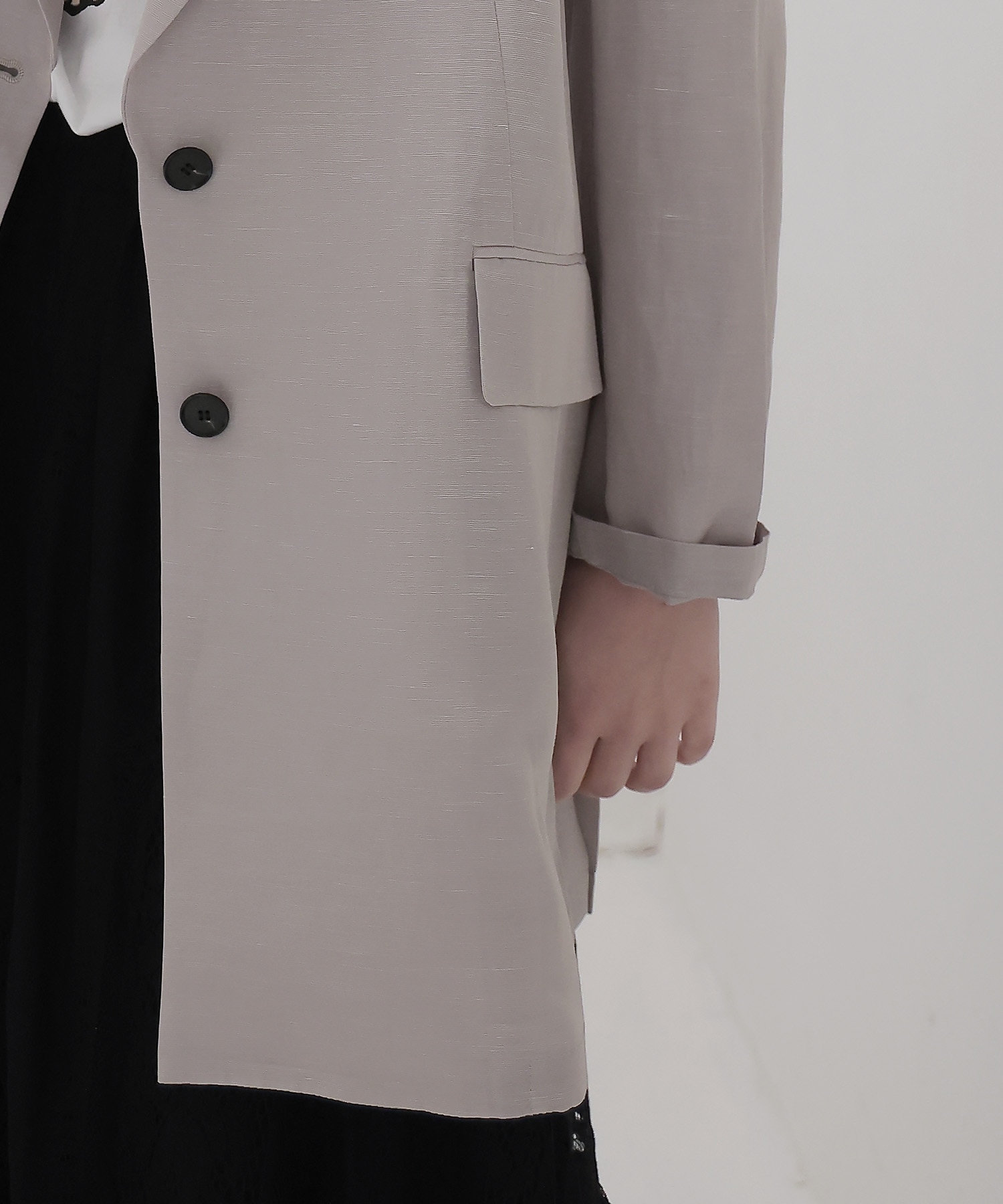 ＜B7＞linen slab boyfriend jacket