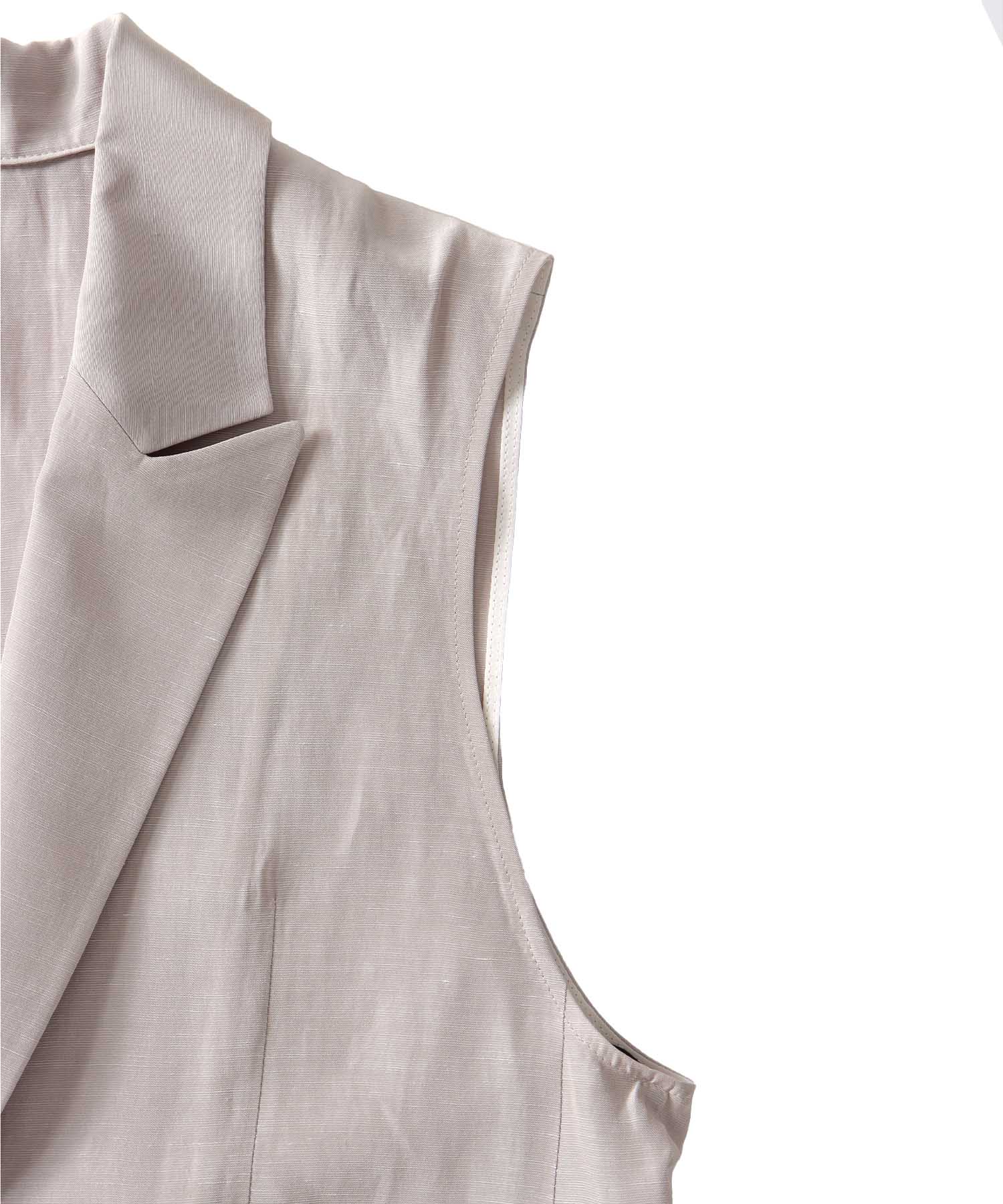 ＜B7＞linen slab boyfriend gilet