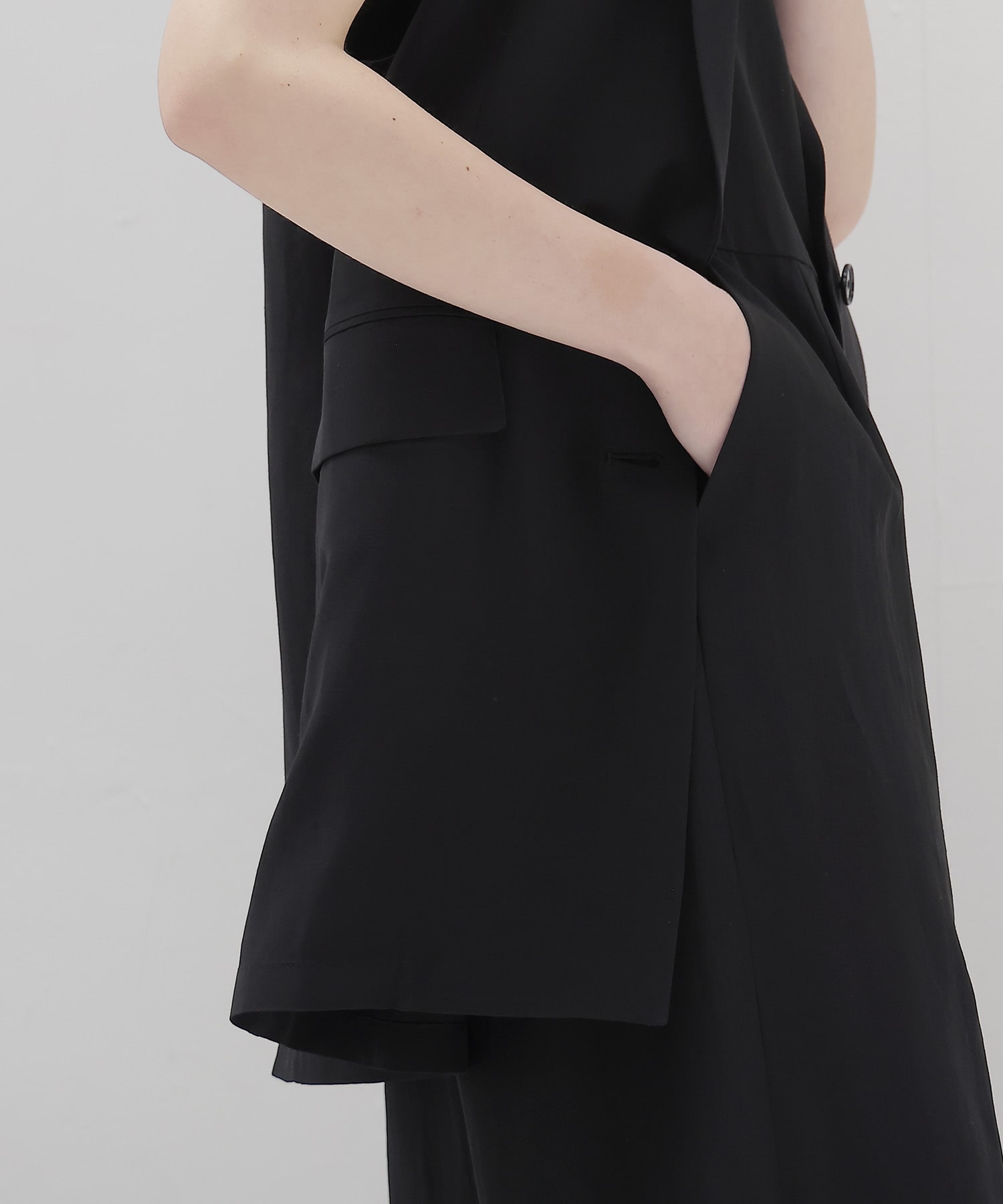 ＜B7＞linen slab boyfriend gilet