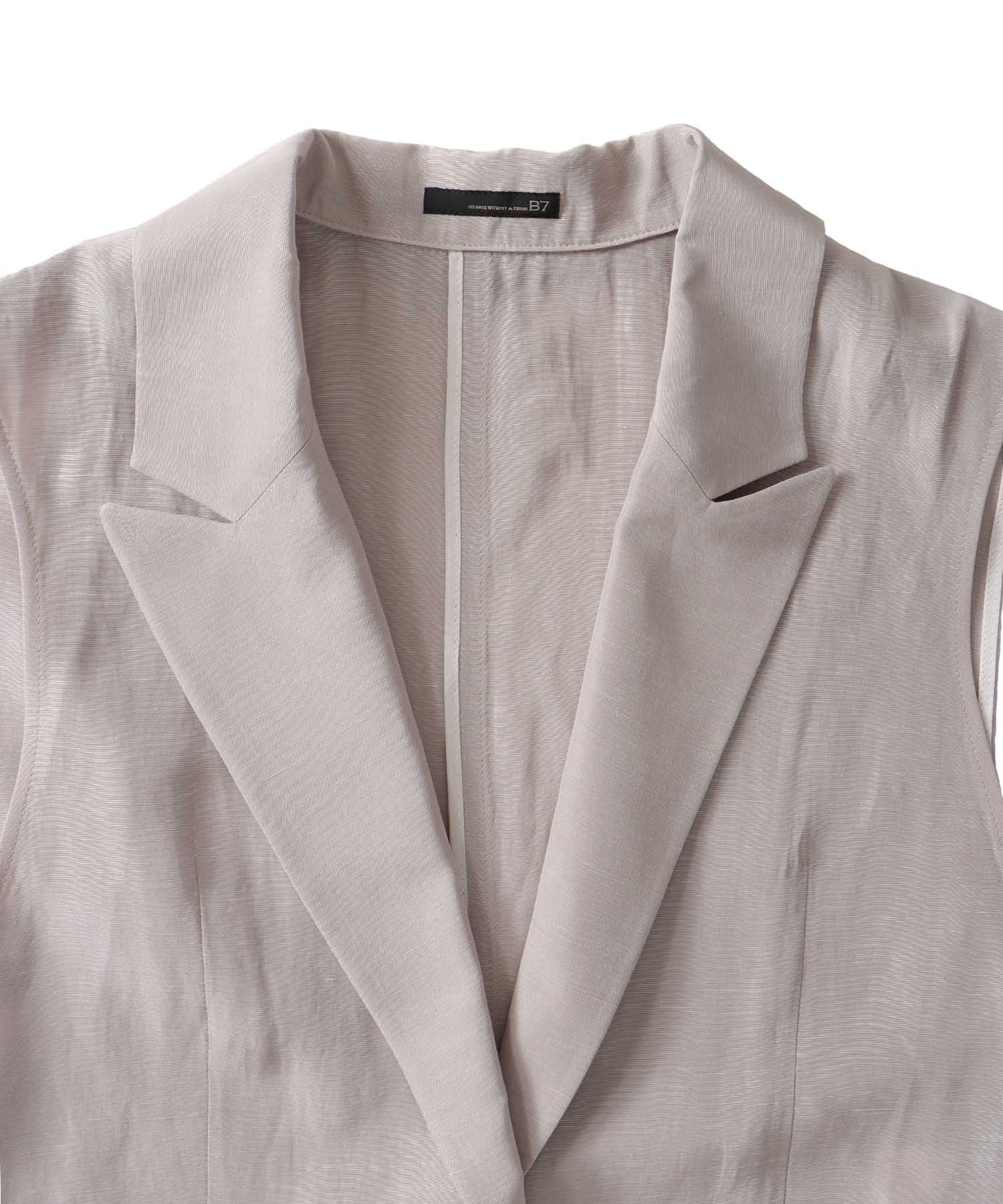 ＜B7＞linen slab boyfriend gilet