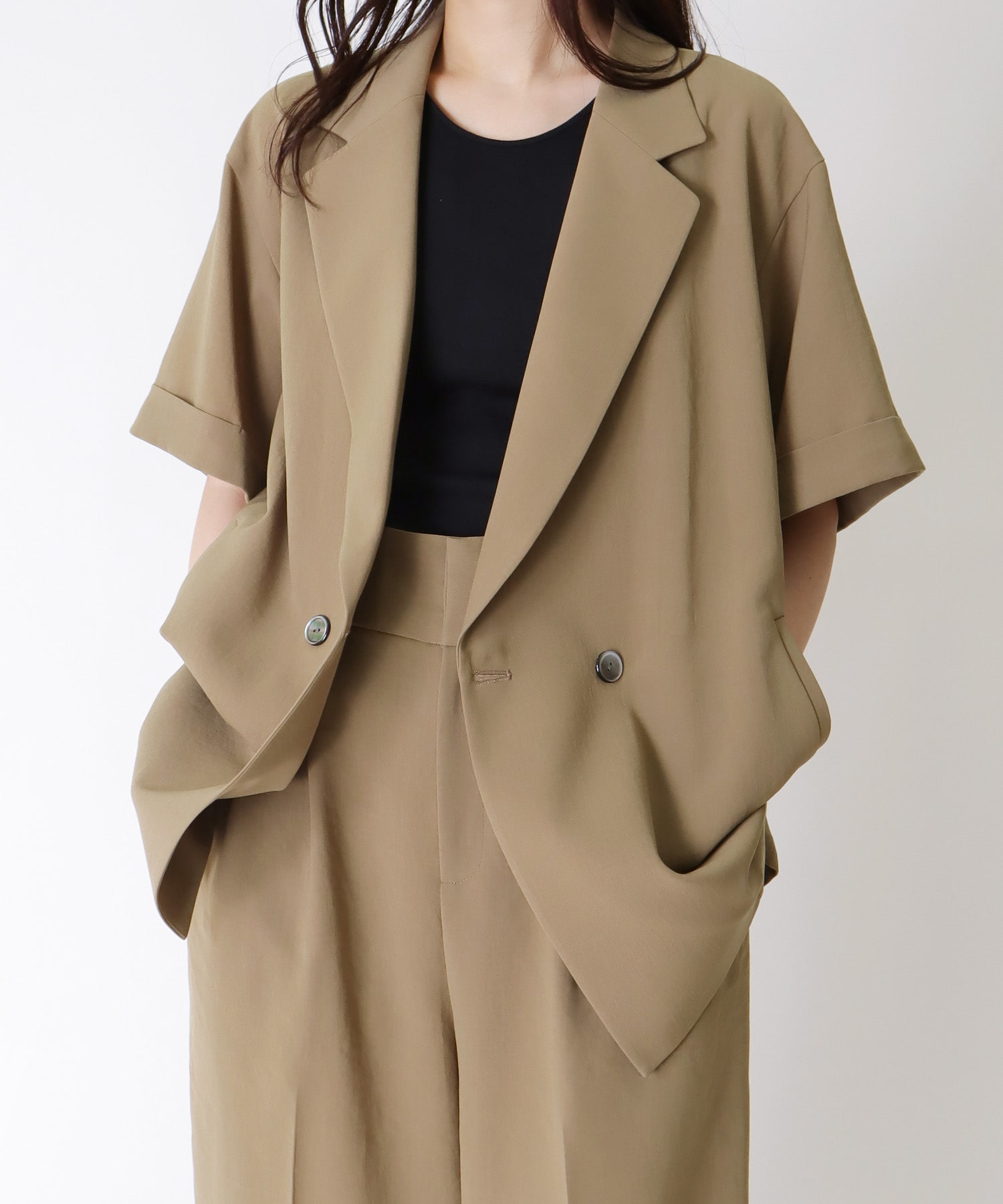 ＜B7＞twill half sleeve w jacket