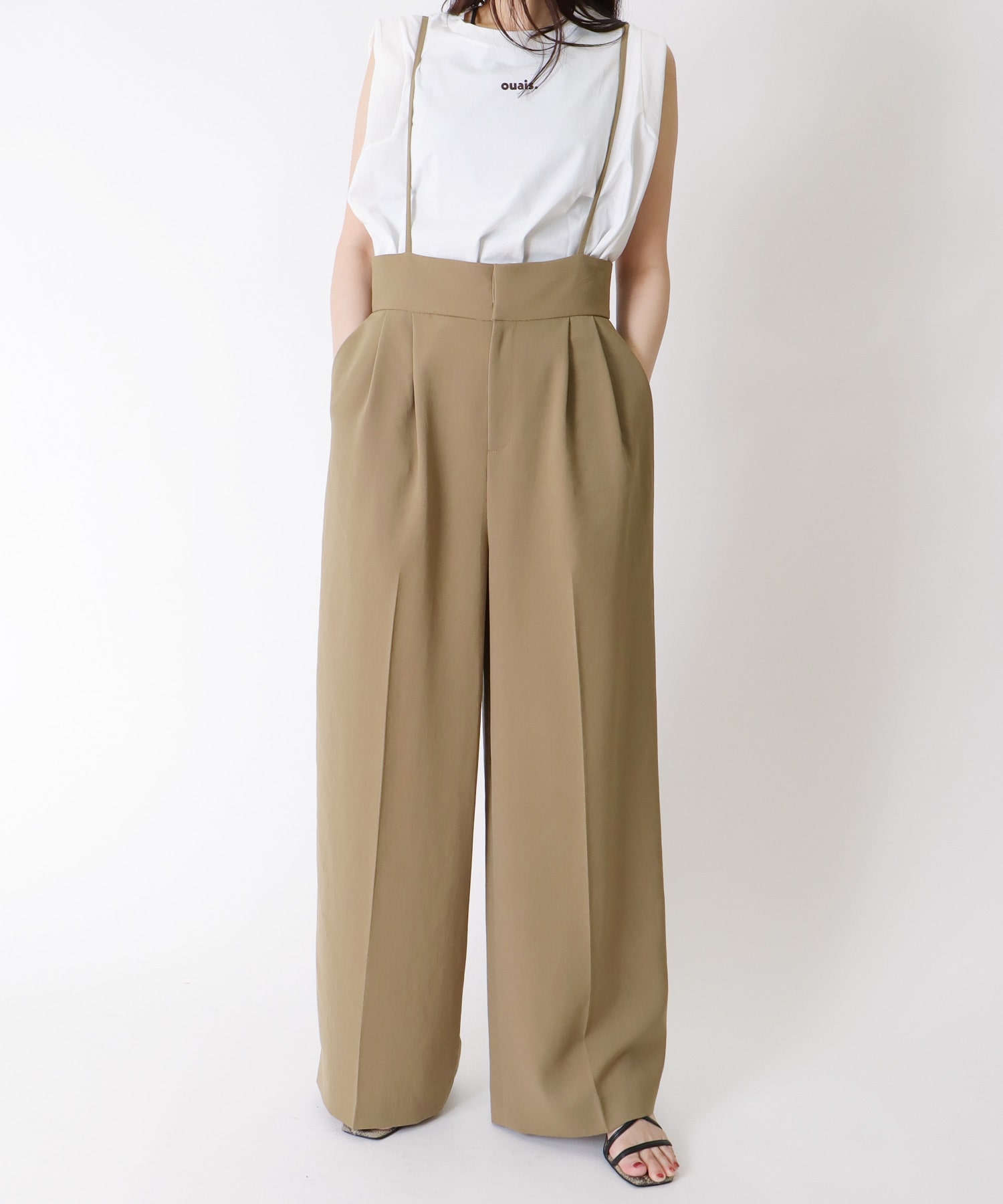 ＜B7＞sholder wide pants