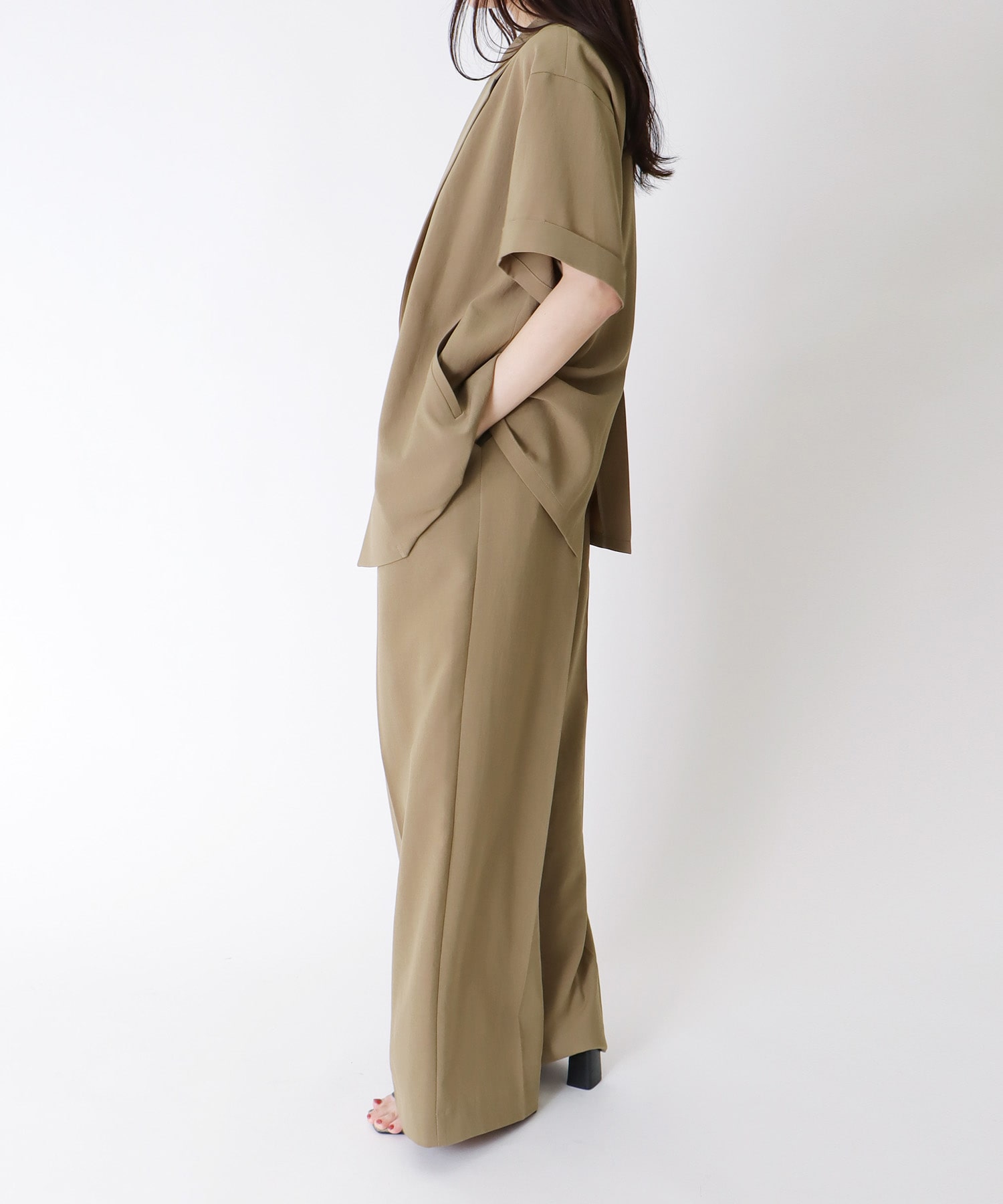 ＜B7＞sholder wide pants