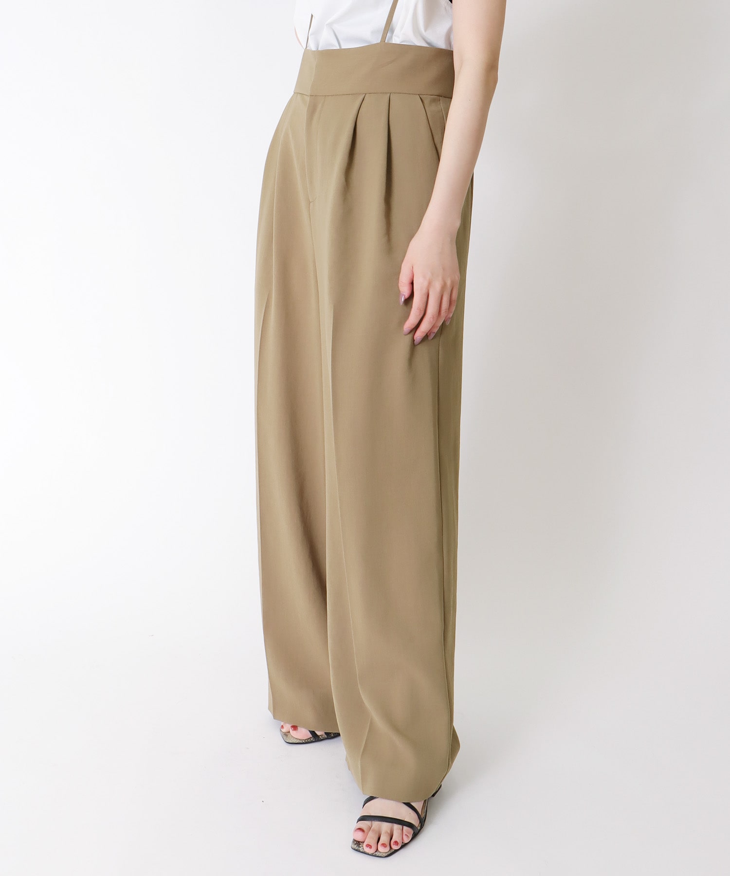 ＜B7＞sholder wide pants