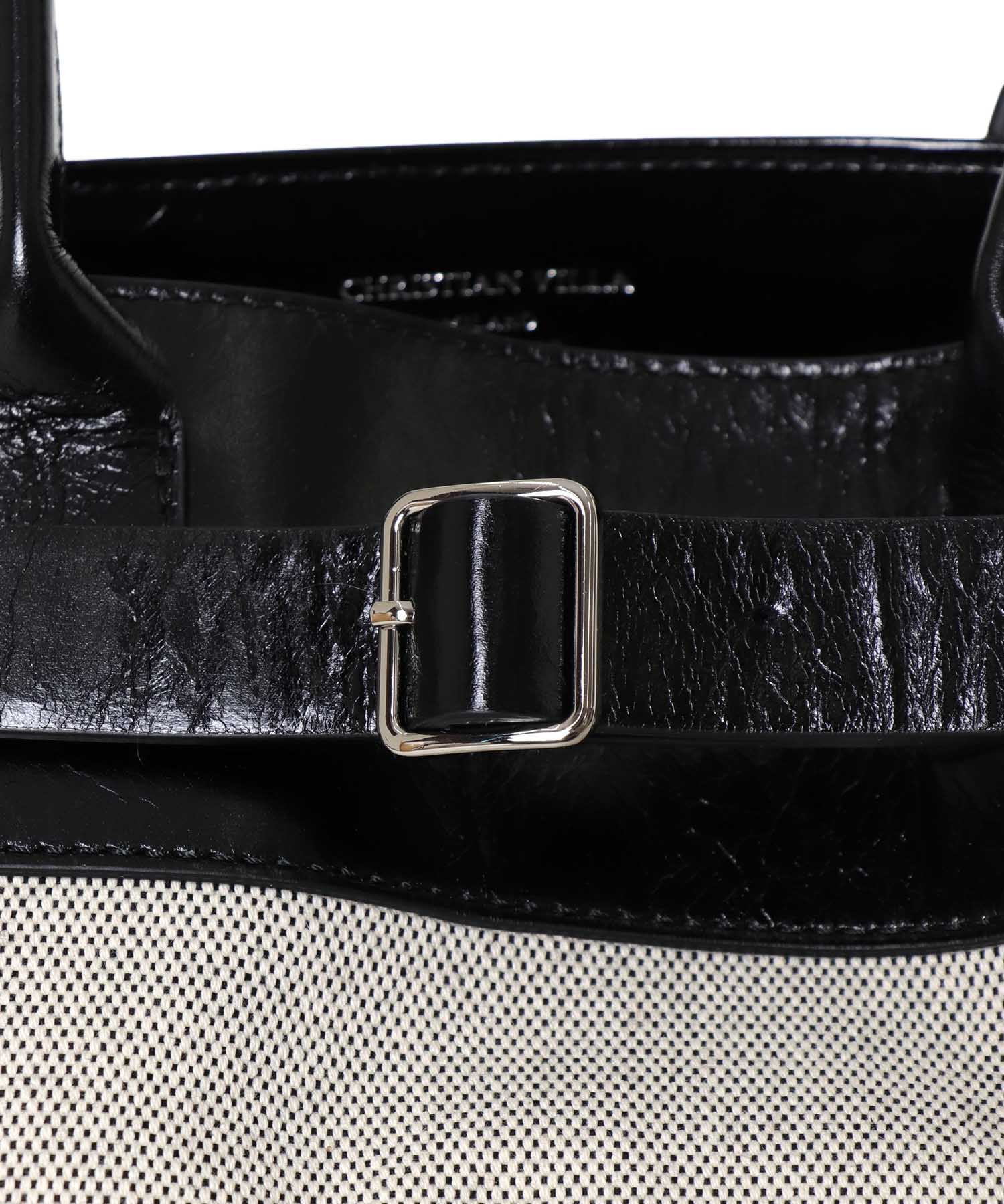 ＜CHRISTIAN VILLA＞canvas×leather belted bag