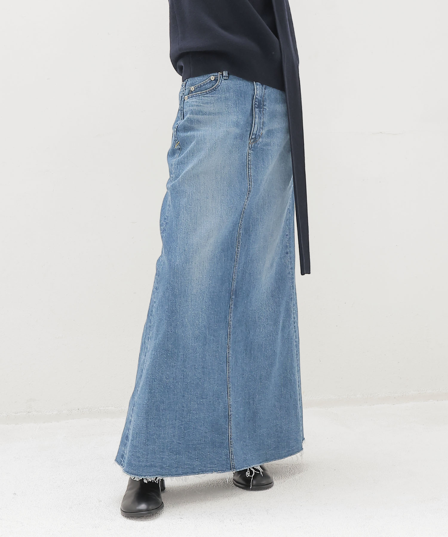 ＜YANUK＞Maxi Aline Skirt Blue
