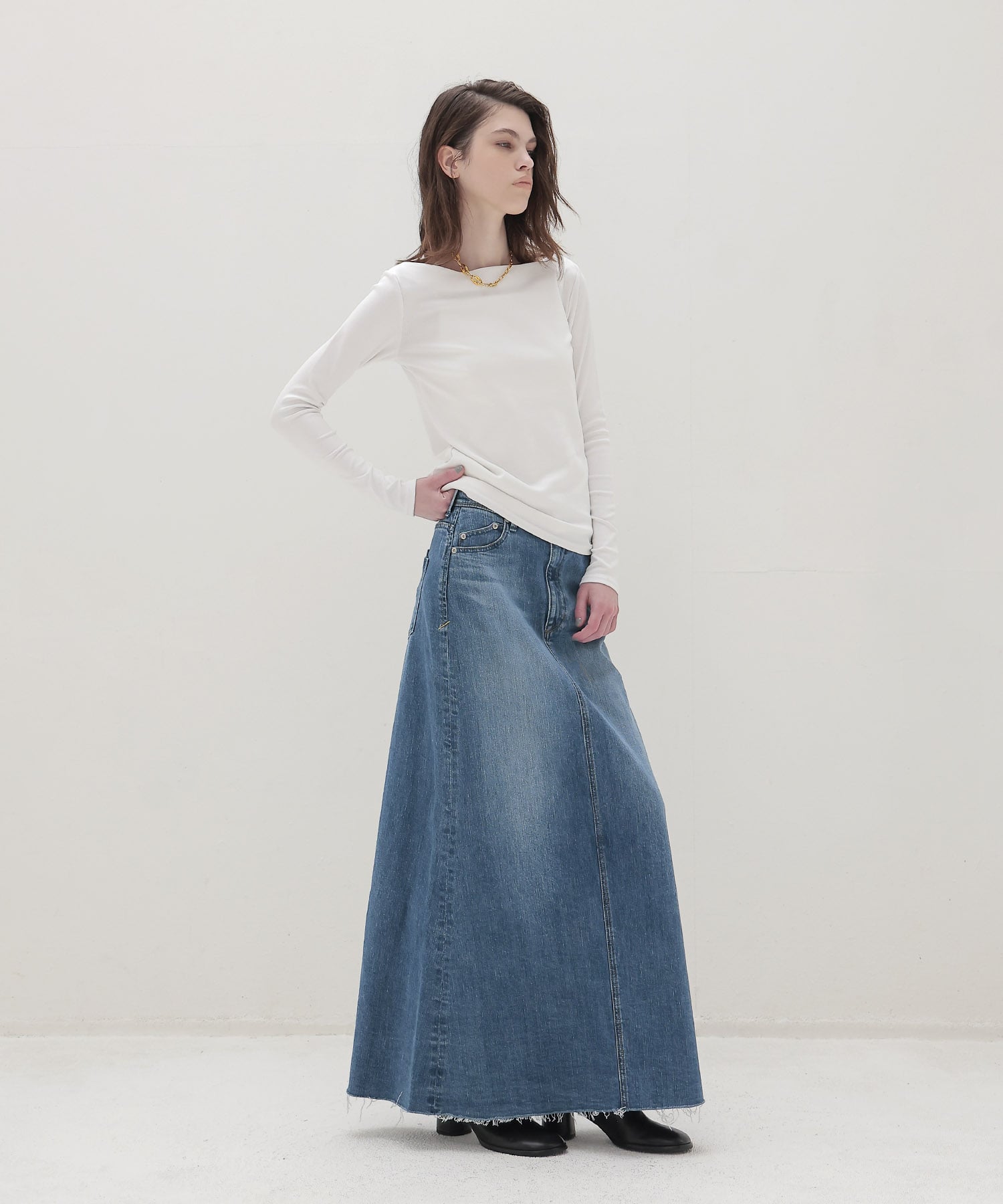 ＜YANUK＞Maxi Aline Skirt Blue
