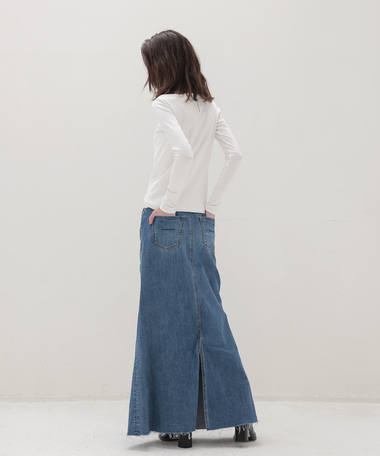 ＜YANUK＞Maxi Aline Skirt Blue