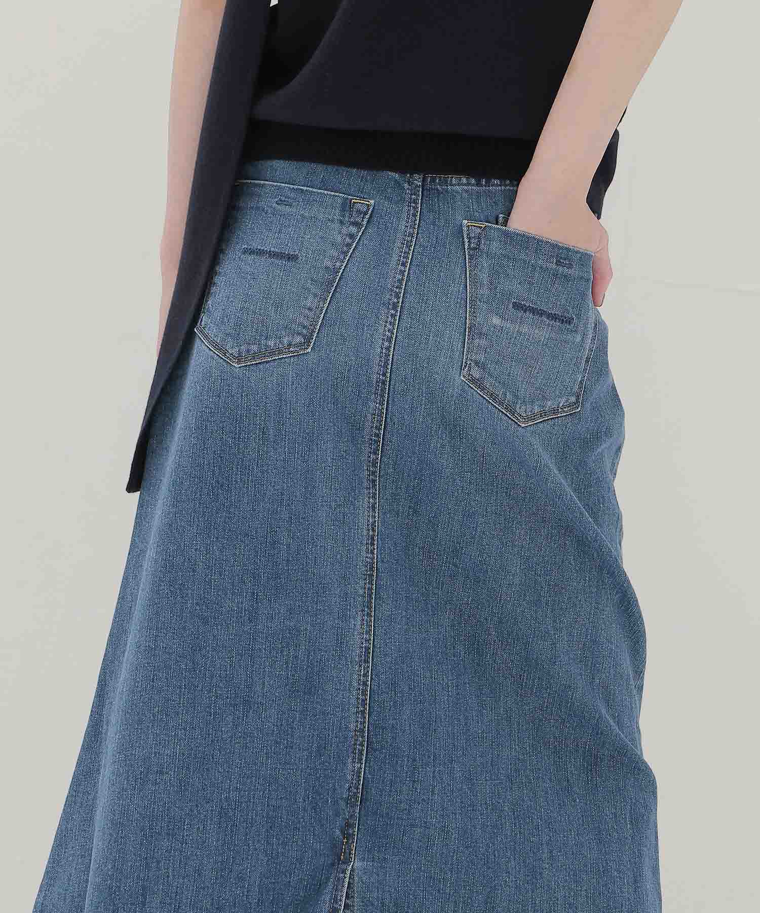 ＜YANUK＞Maxi Aline Skirt Blue