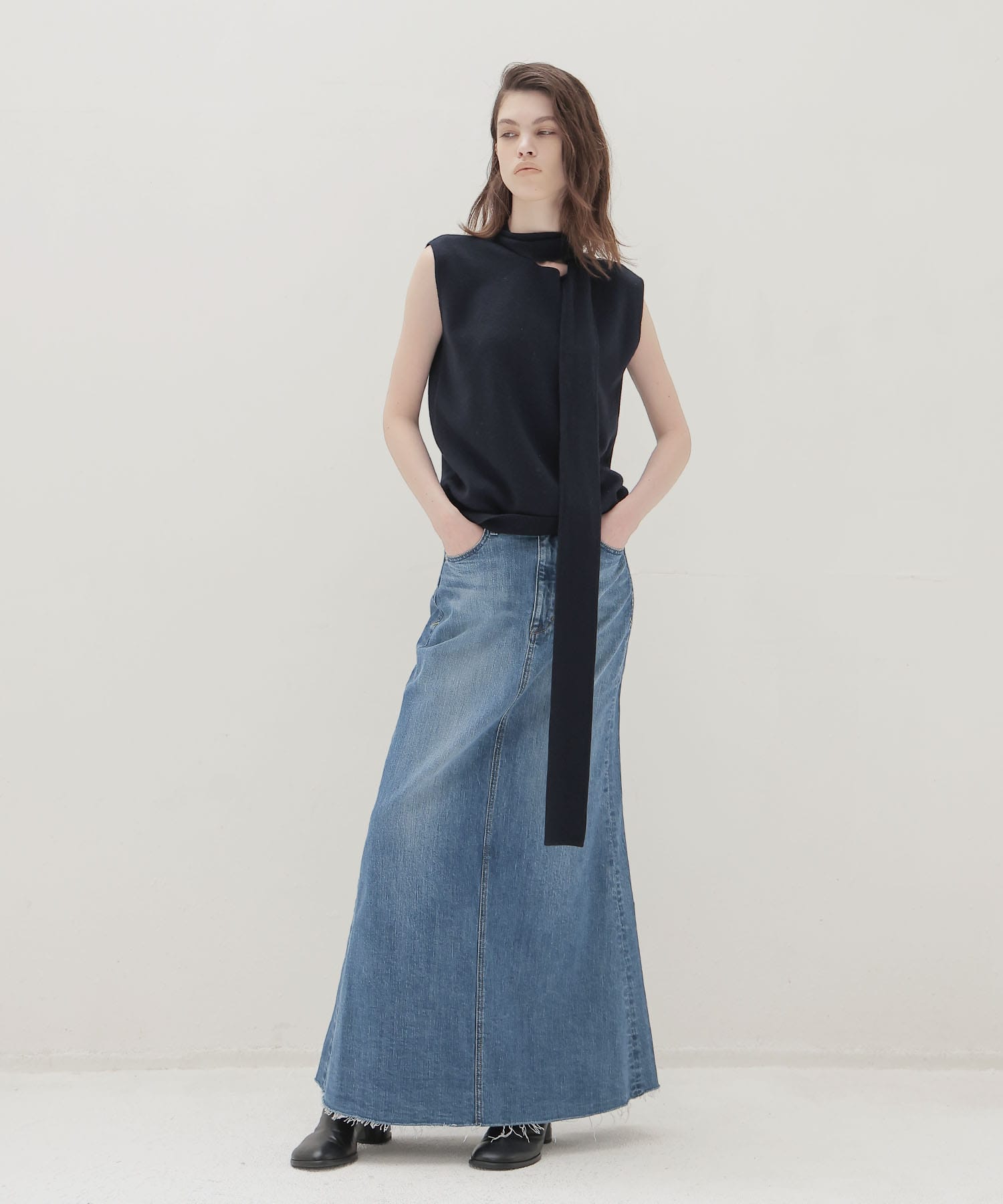 ＜YANUK＞Maxi Aline Skirt Blue