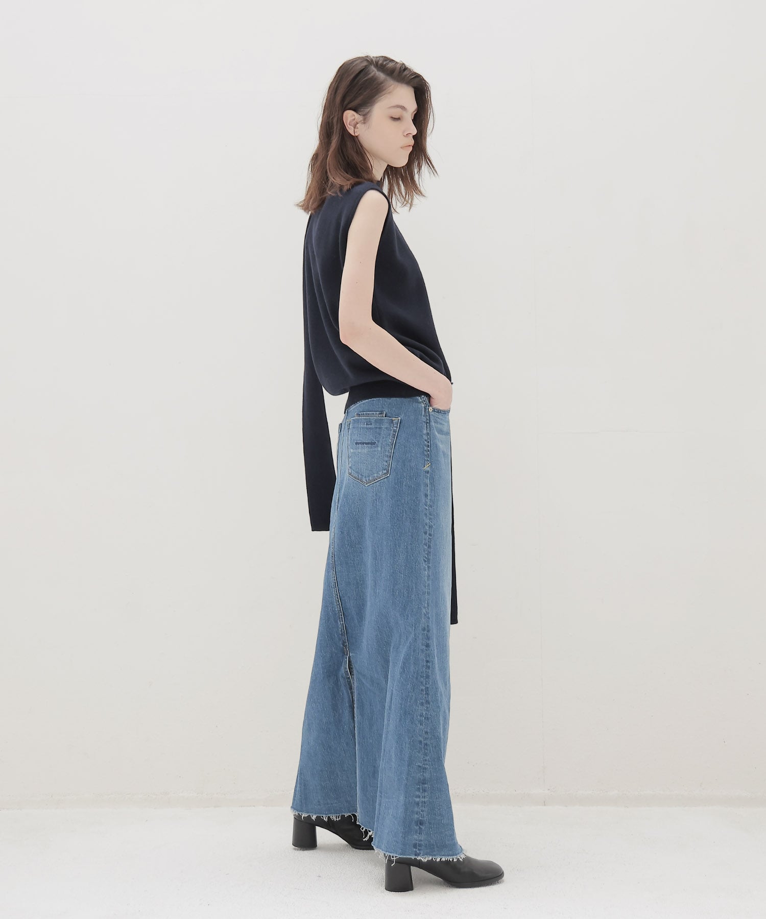 ＜YANUK＞Maxi Aline Skirt Blue