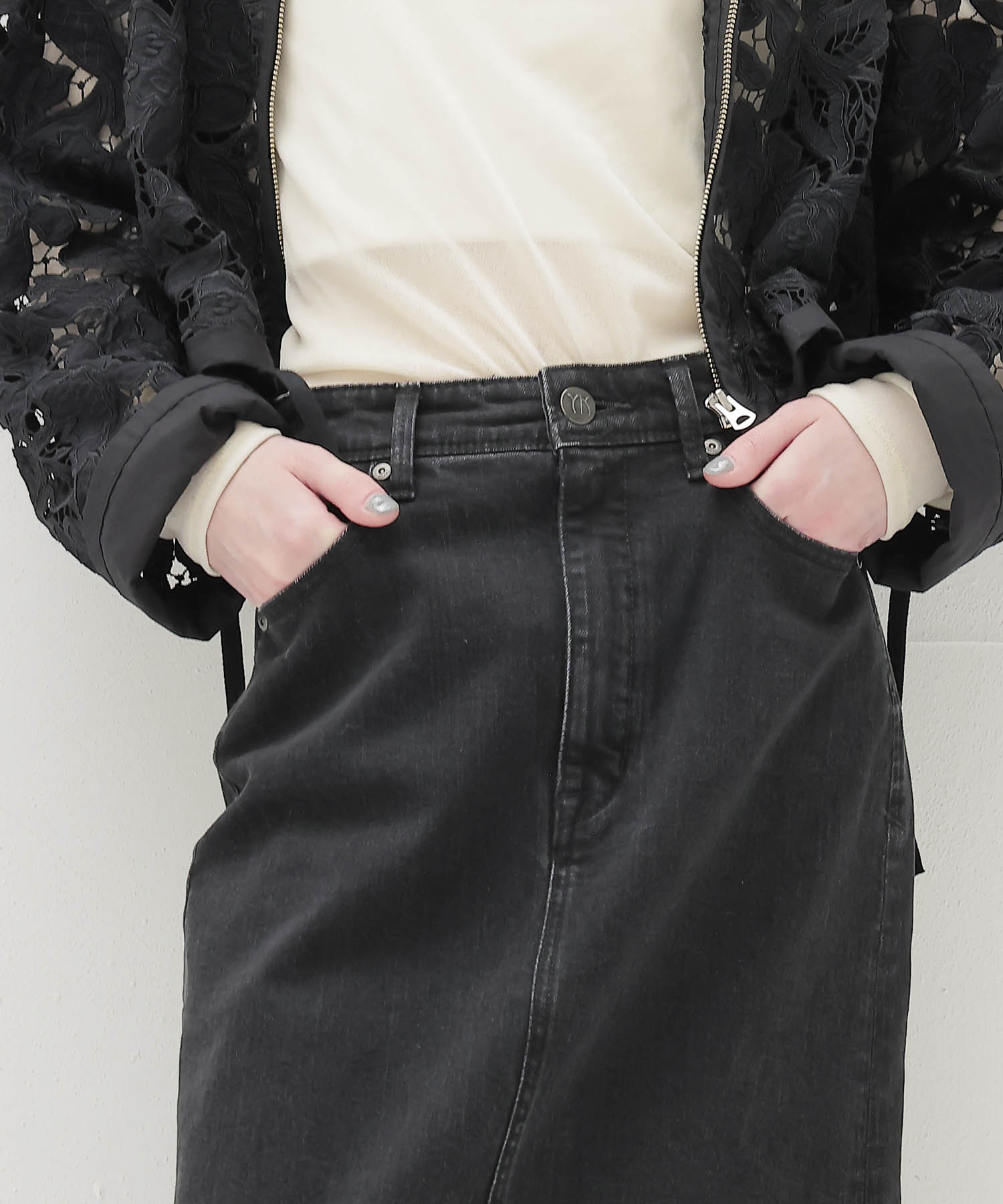 ＜YANUK＞Maxi Aline Skirt Black