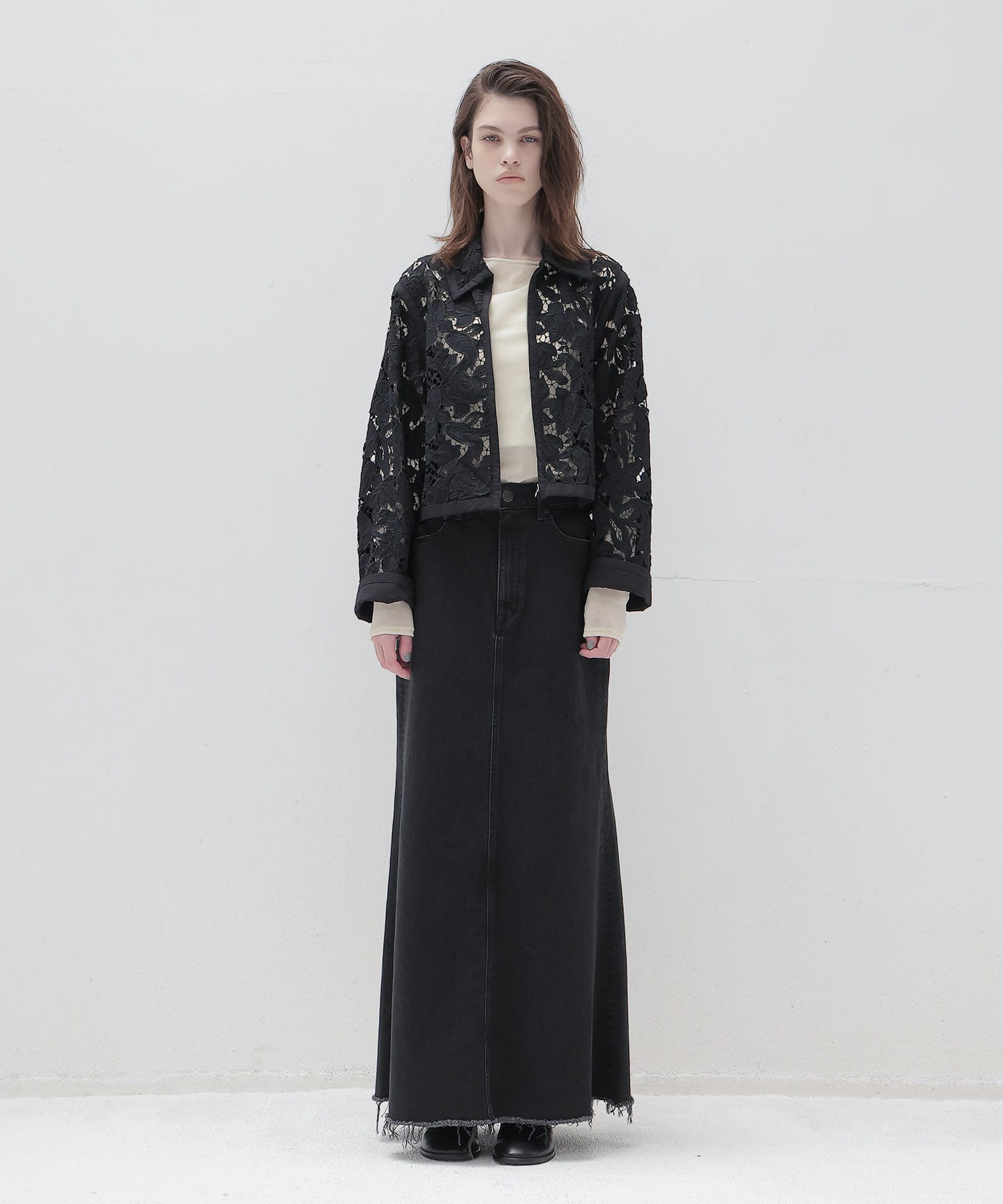 ＜YANUK＞Maxi Aline Skirt Black