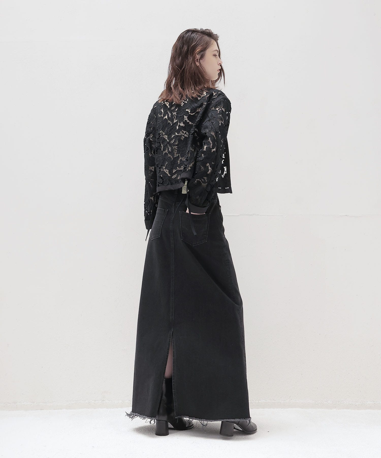 ＜YANUK＞Maxi Aline Skirt Black