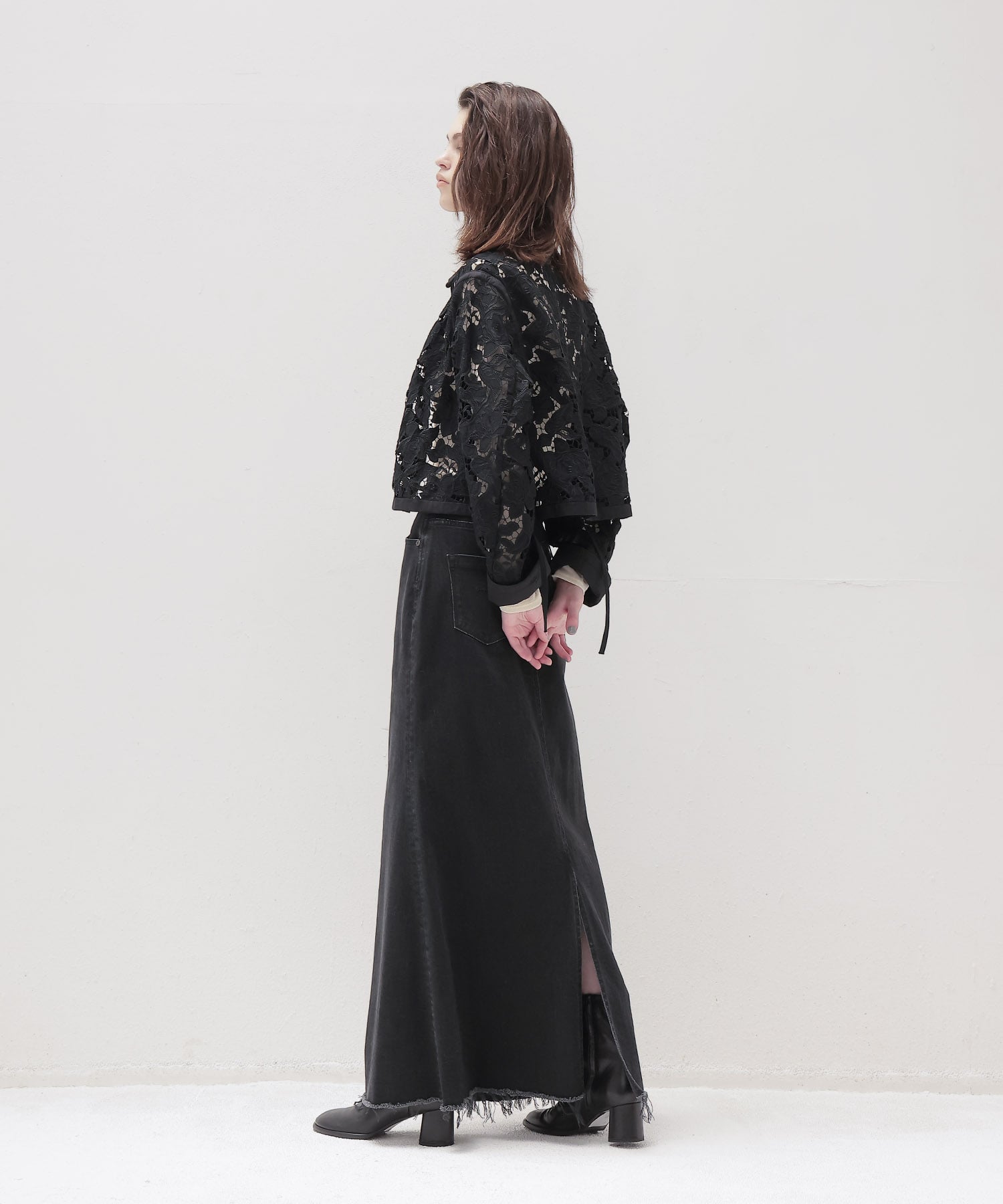 ＜YANUK＞Maxi Aline Skirt Black