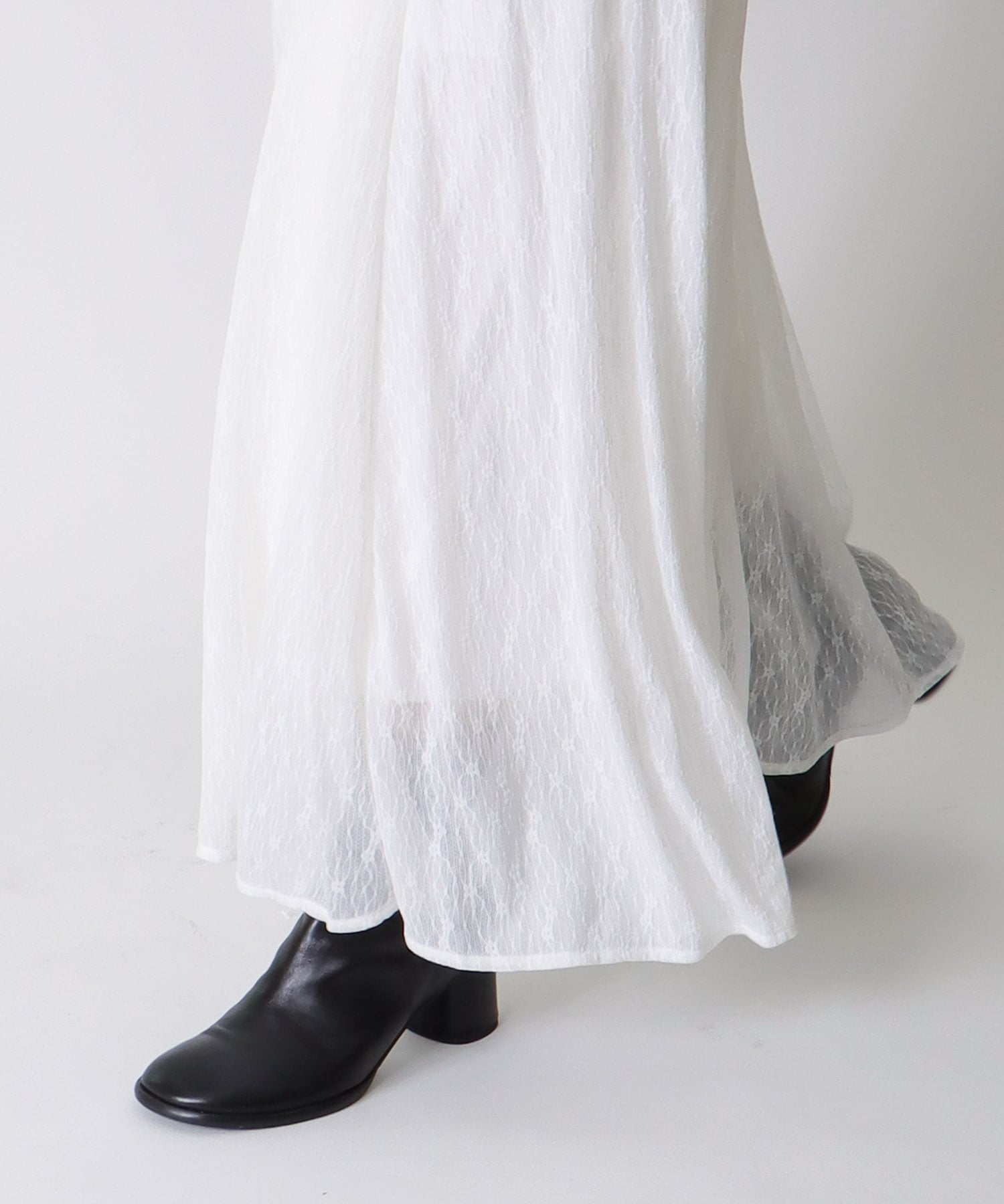 ＜Sugar Rose＞lace flare skirt