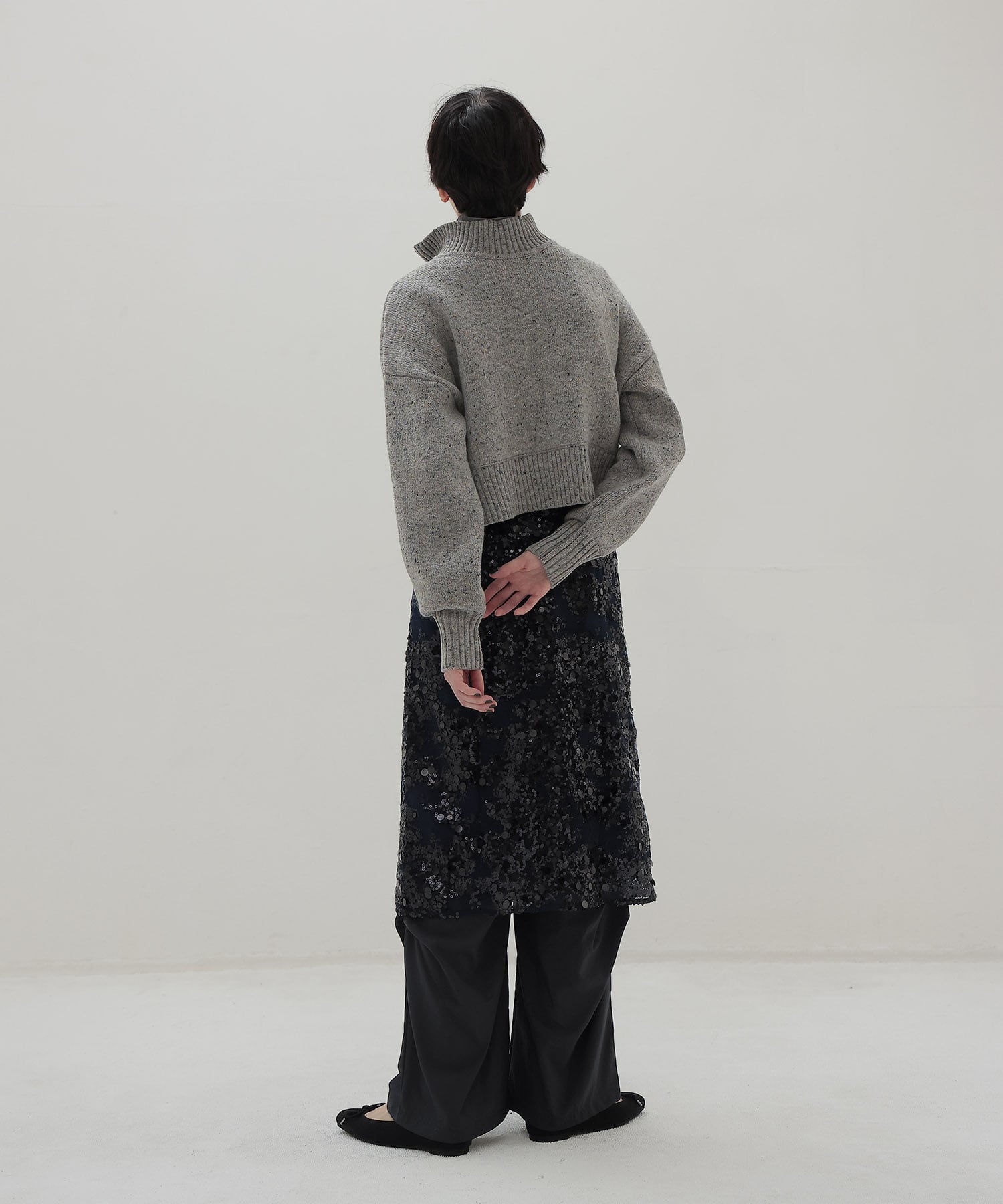 ＜Sugar Rose＞tuck design zip pants