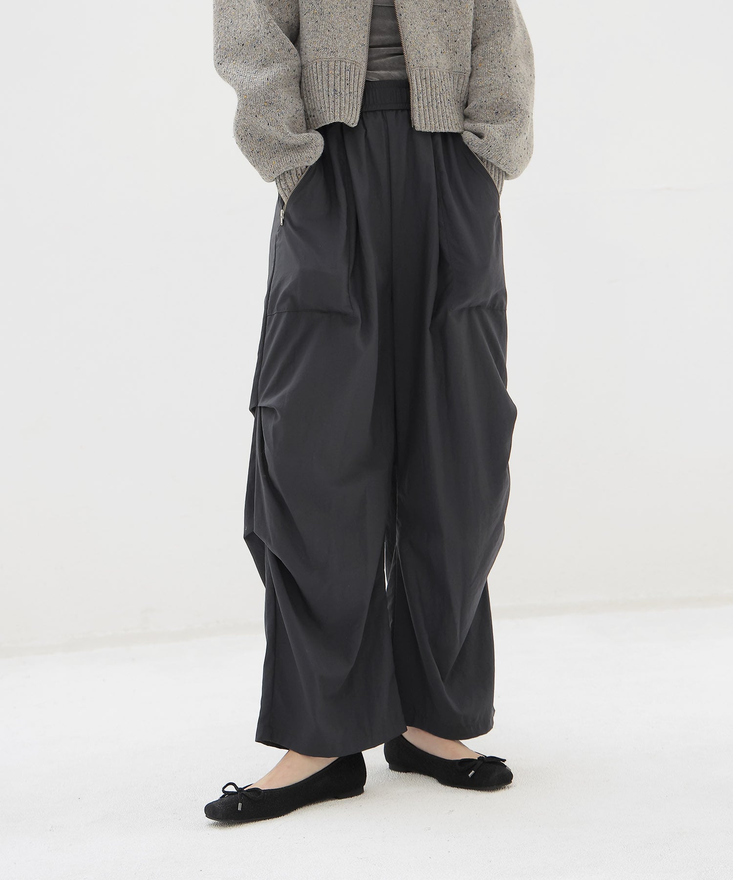 ＜Sugar Rose＞tuck design zip pants