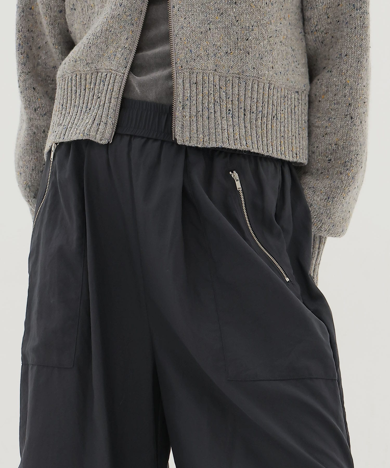 ＜Sugar Rose＞tuck design zip pants