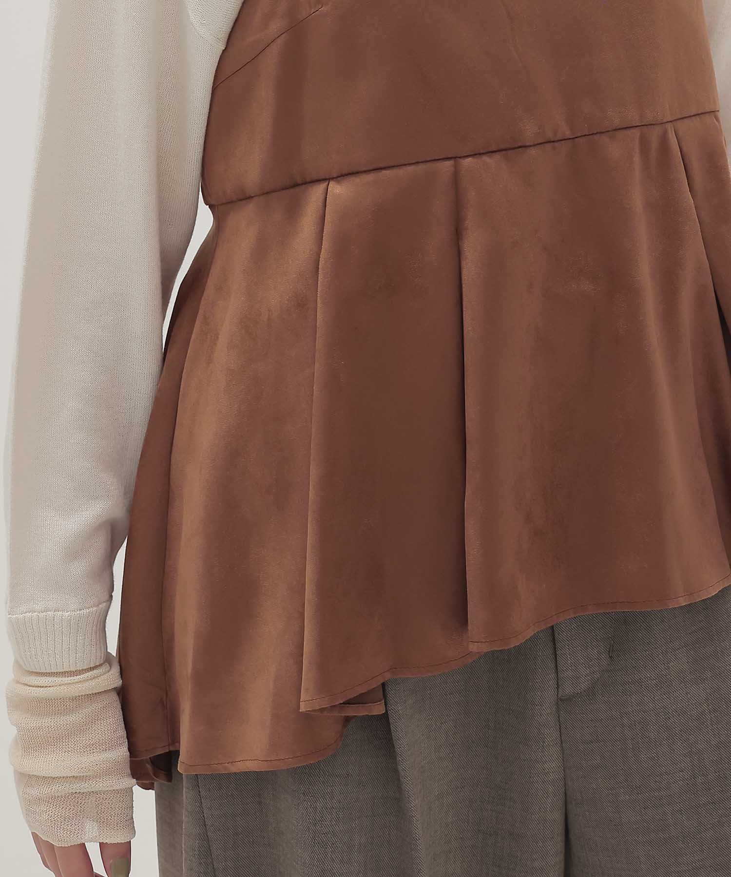 ＜B7＞suede peplum cami blouse