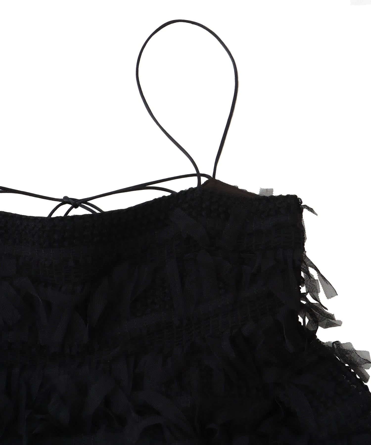 ＜B7＞fringe tulle cami
