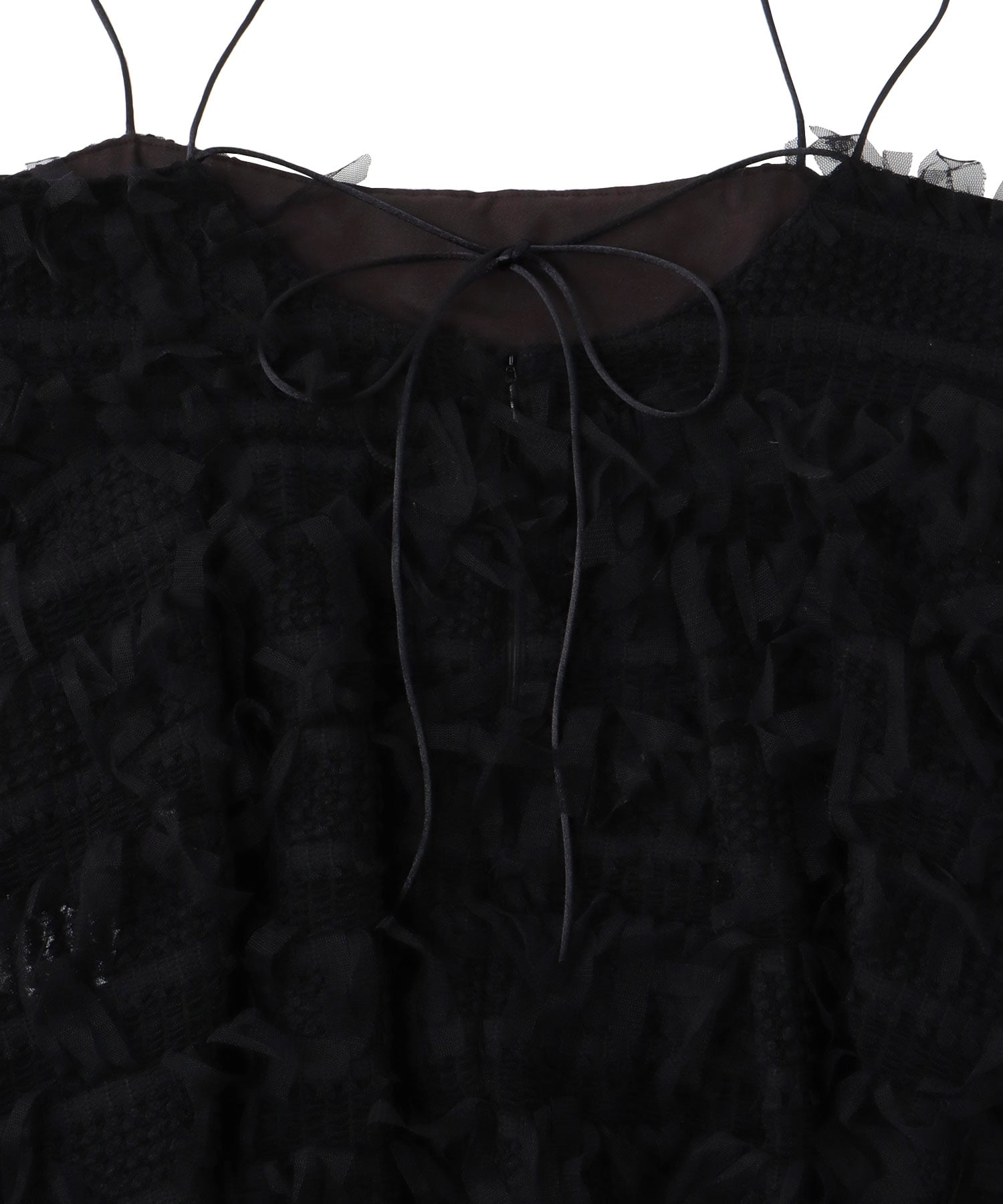 ＜B7＞fringe tulle cami