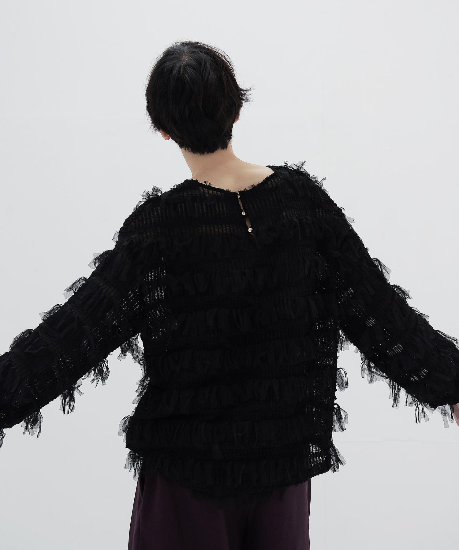 ＜B7＞fringe tulle pull