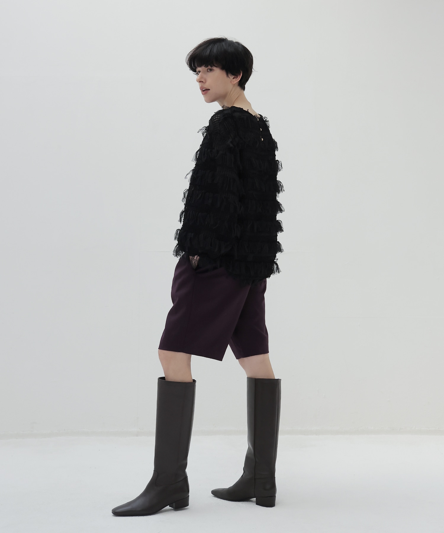 ＜B7＞fringe tulle pull