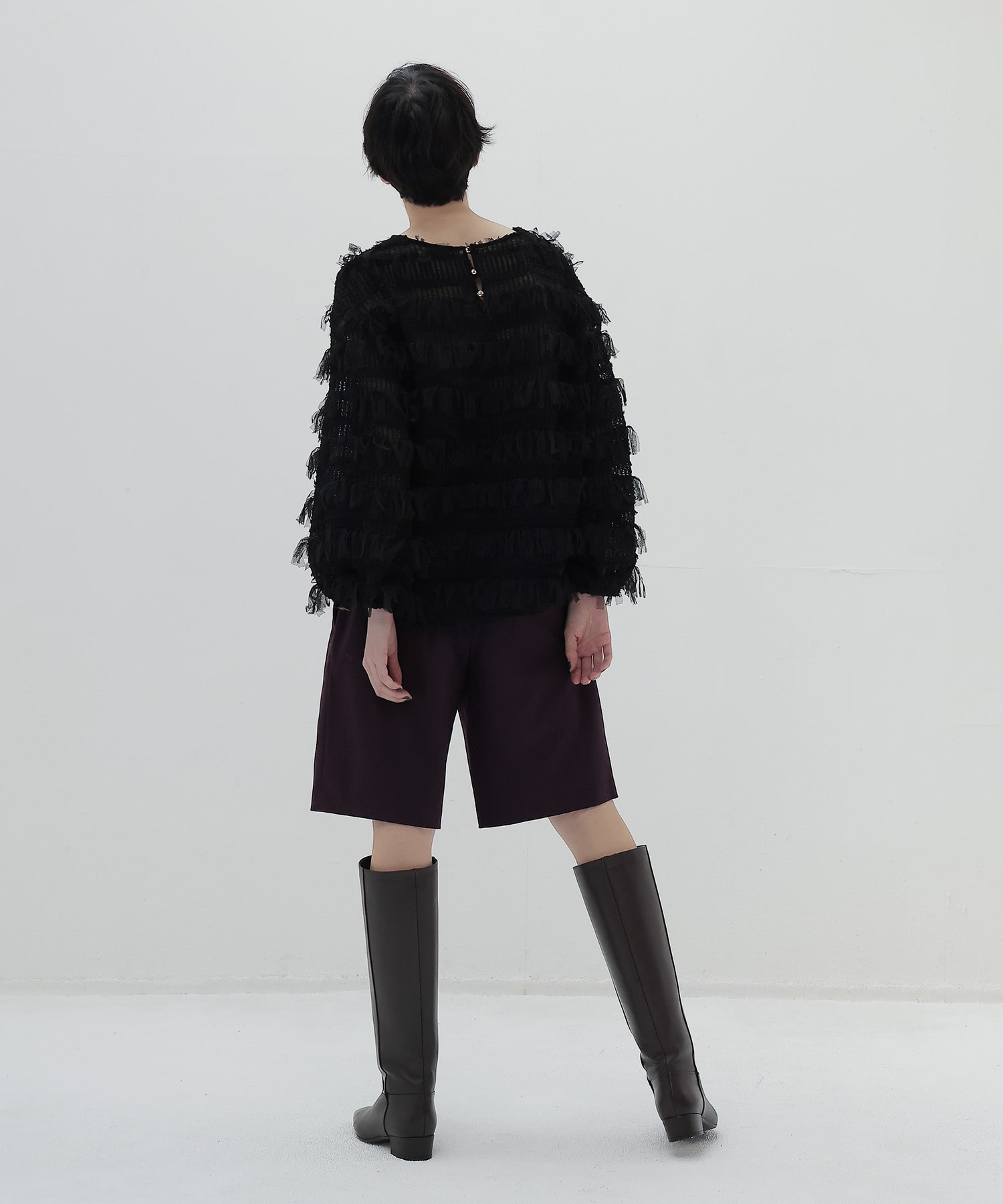 ＜B7＞fringe tulle pull