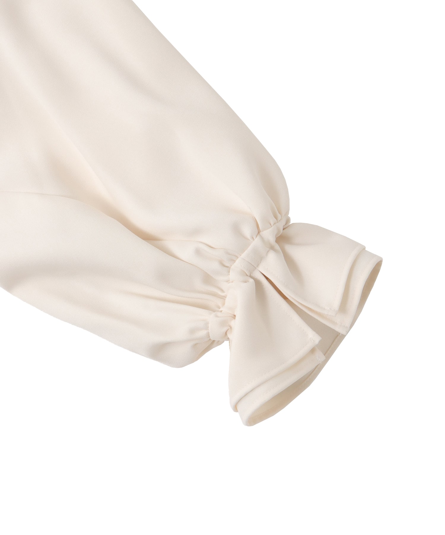 ＜B7＞powder twill gather blouse