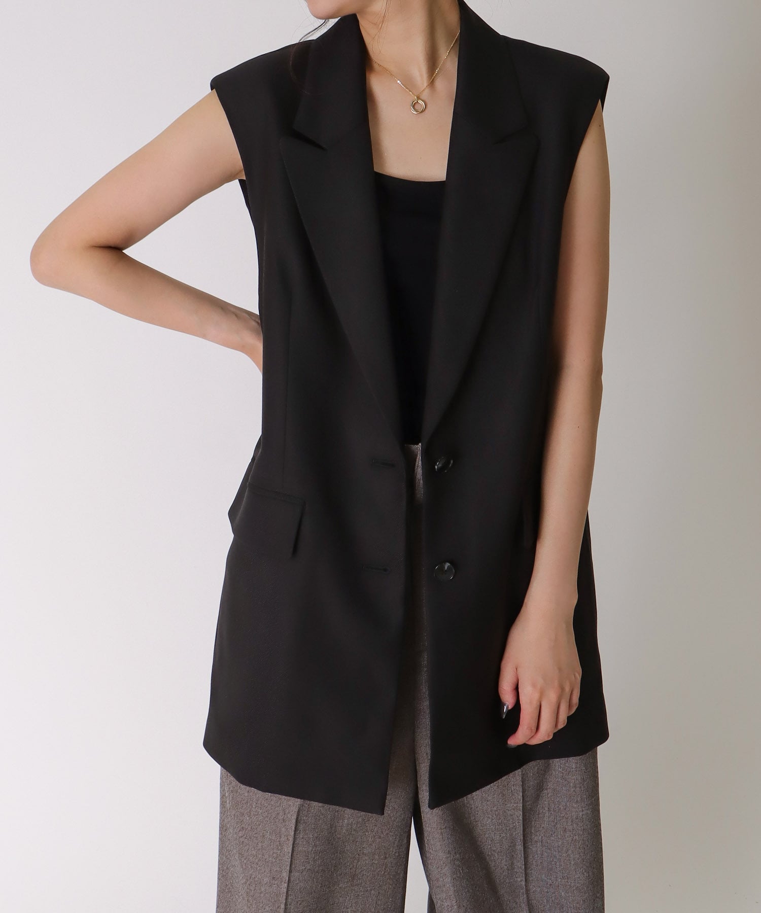 ＜B7＞melange gilet