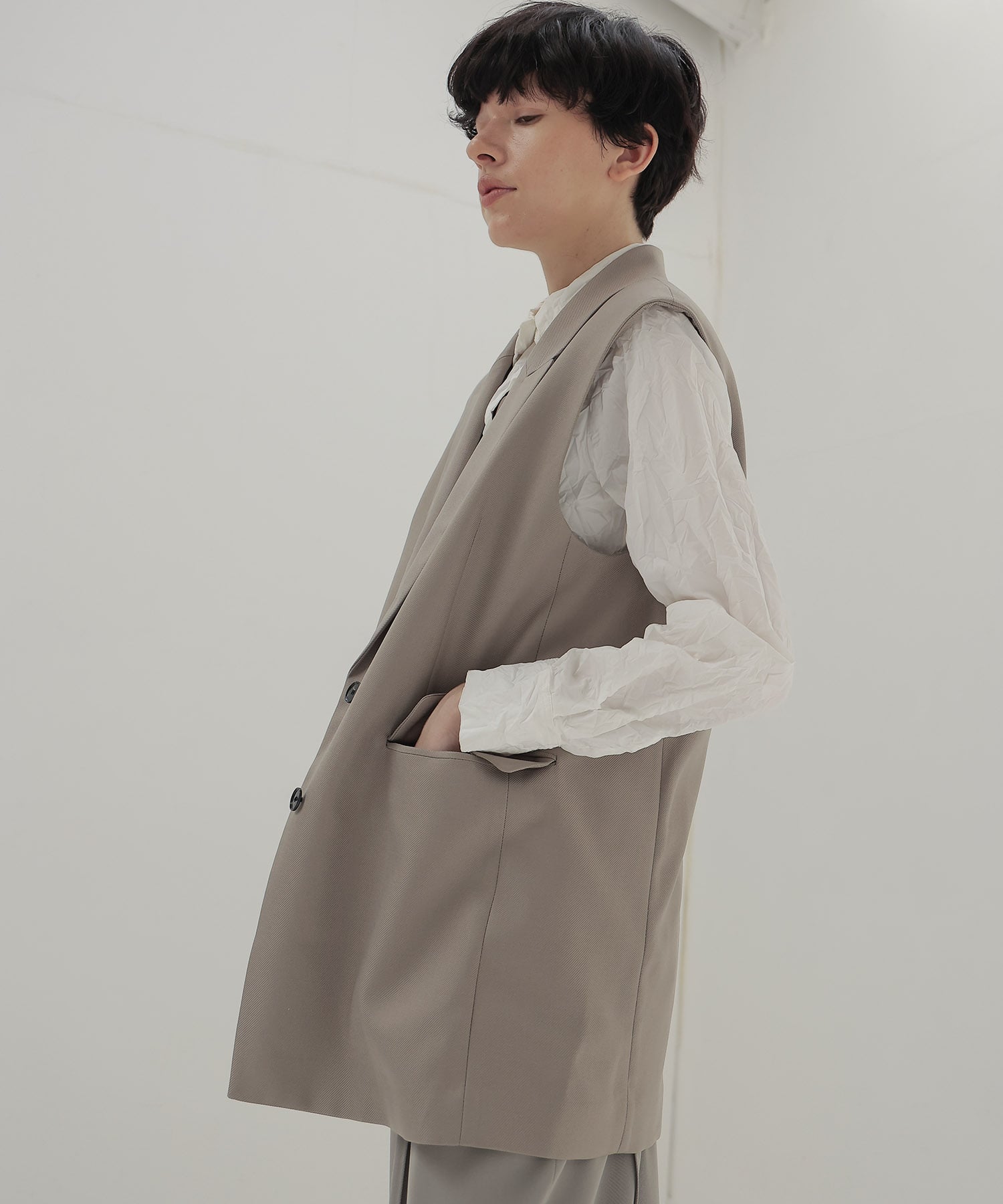 ＜B7＞melange gilet