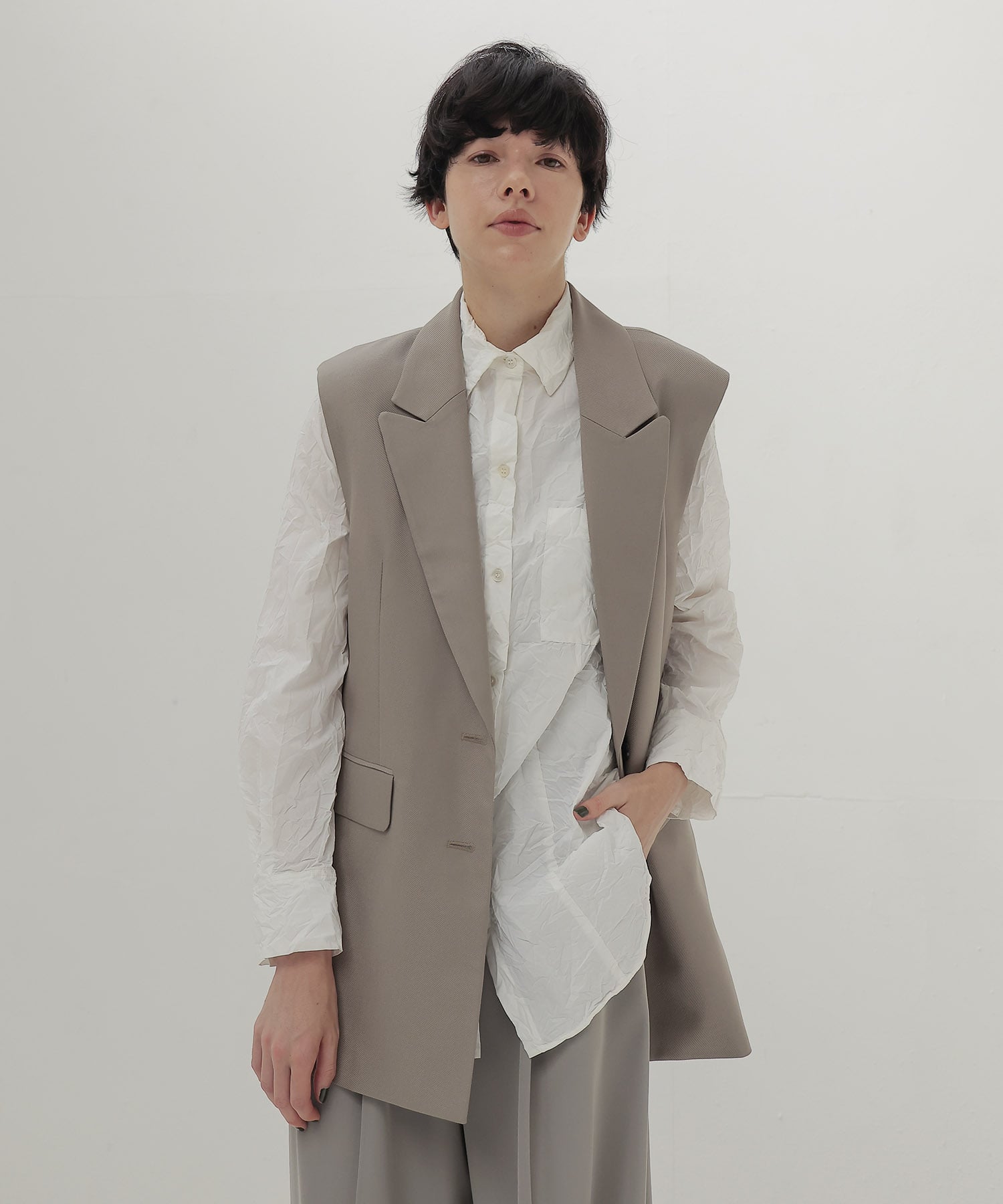 ＜B7＞melange gilet