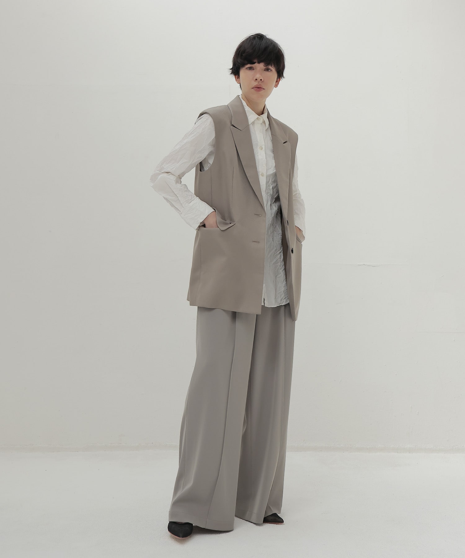 ＜B7＞melange gilet