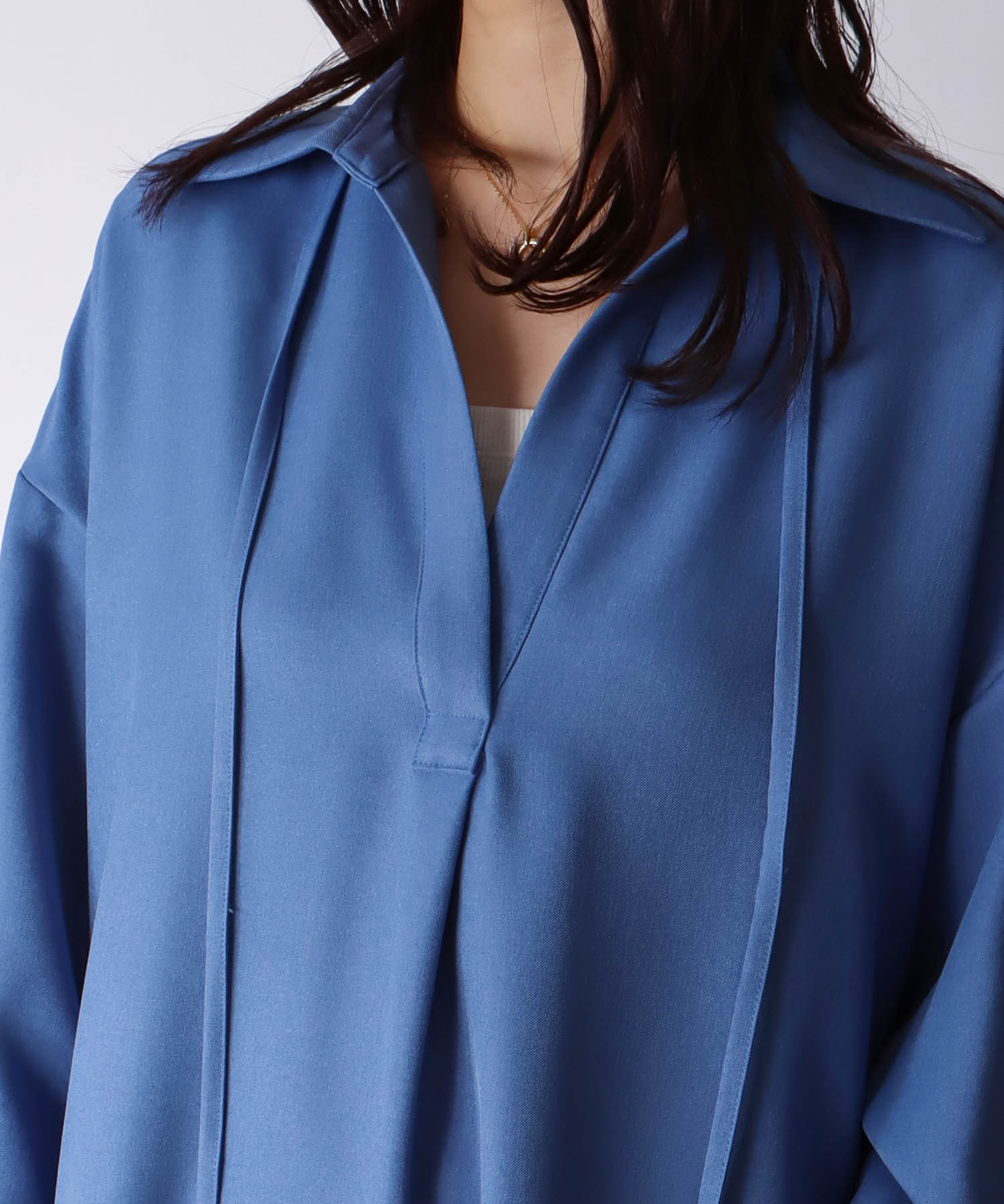 ＜B7＞powder twill skipper dress