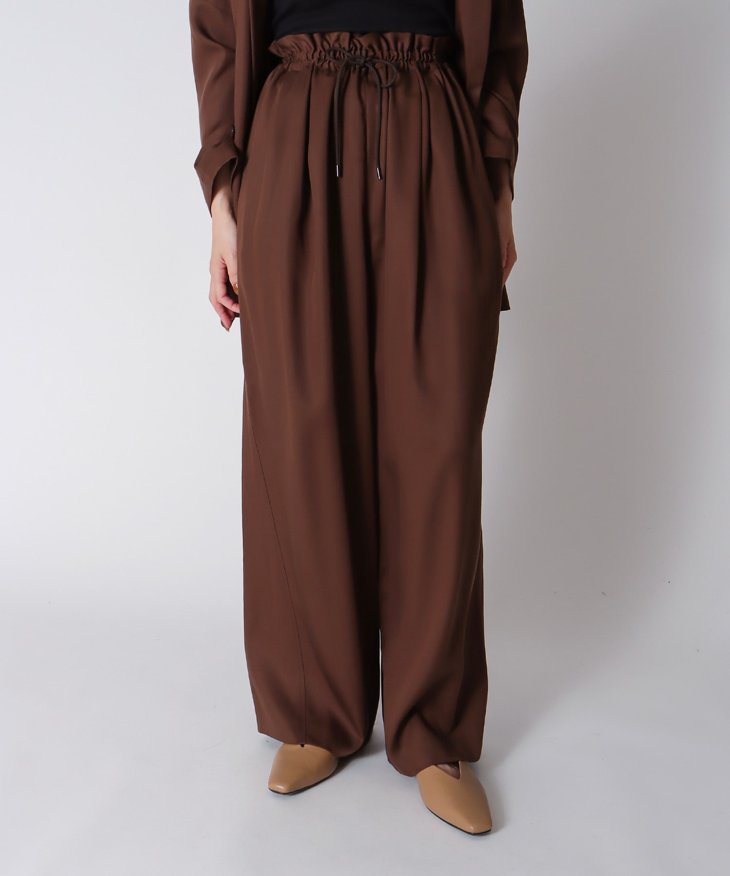 ＜B7＞fibril twill wide pants