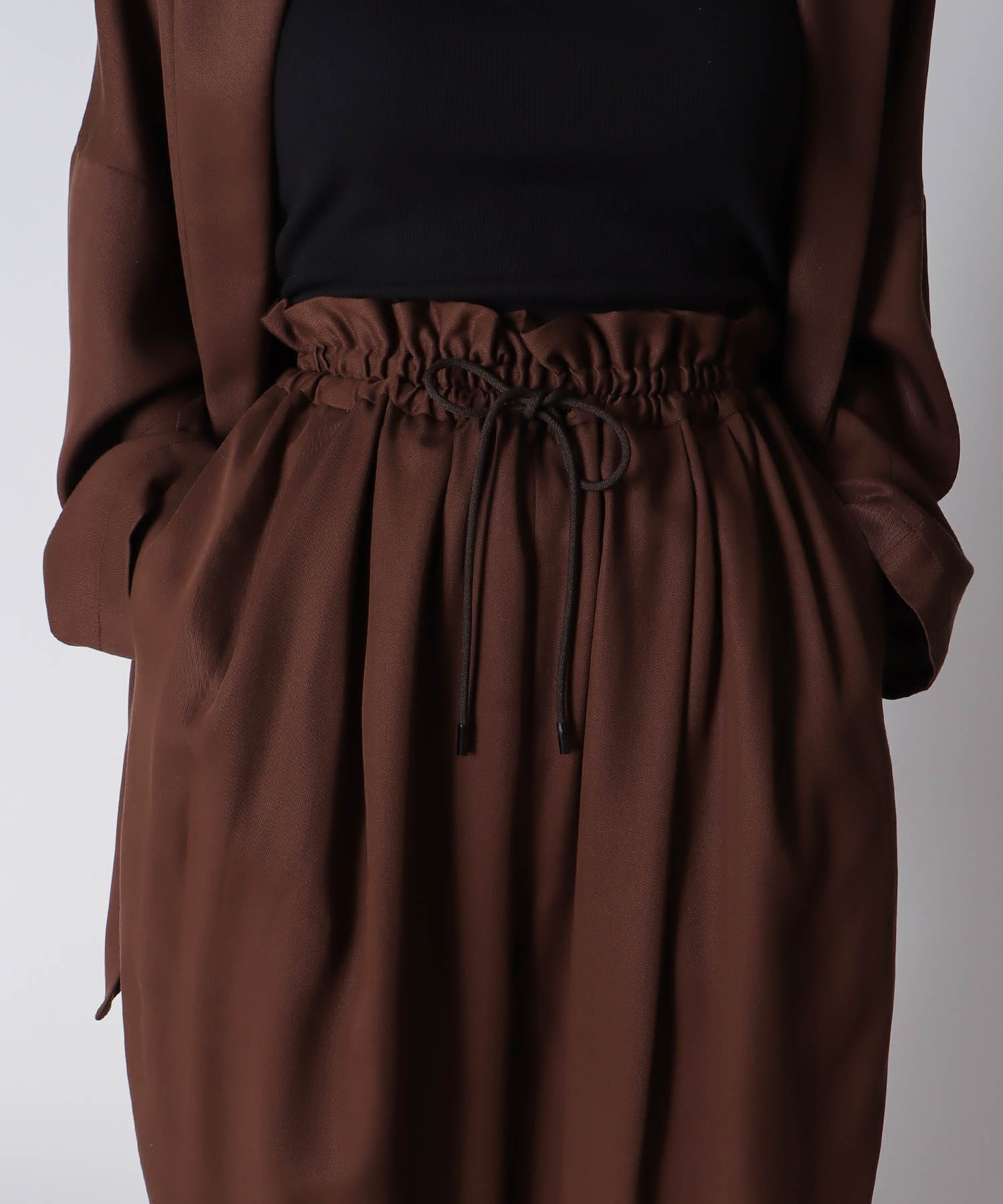 ＜B7＞fibril twill wide pants