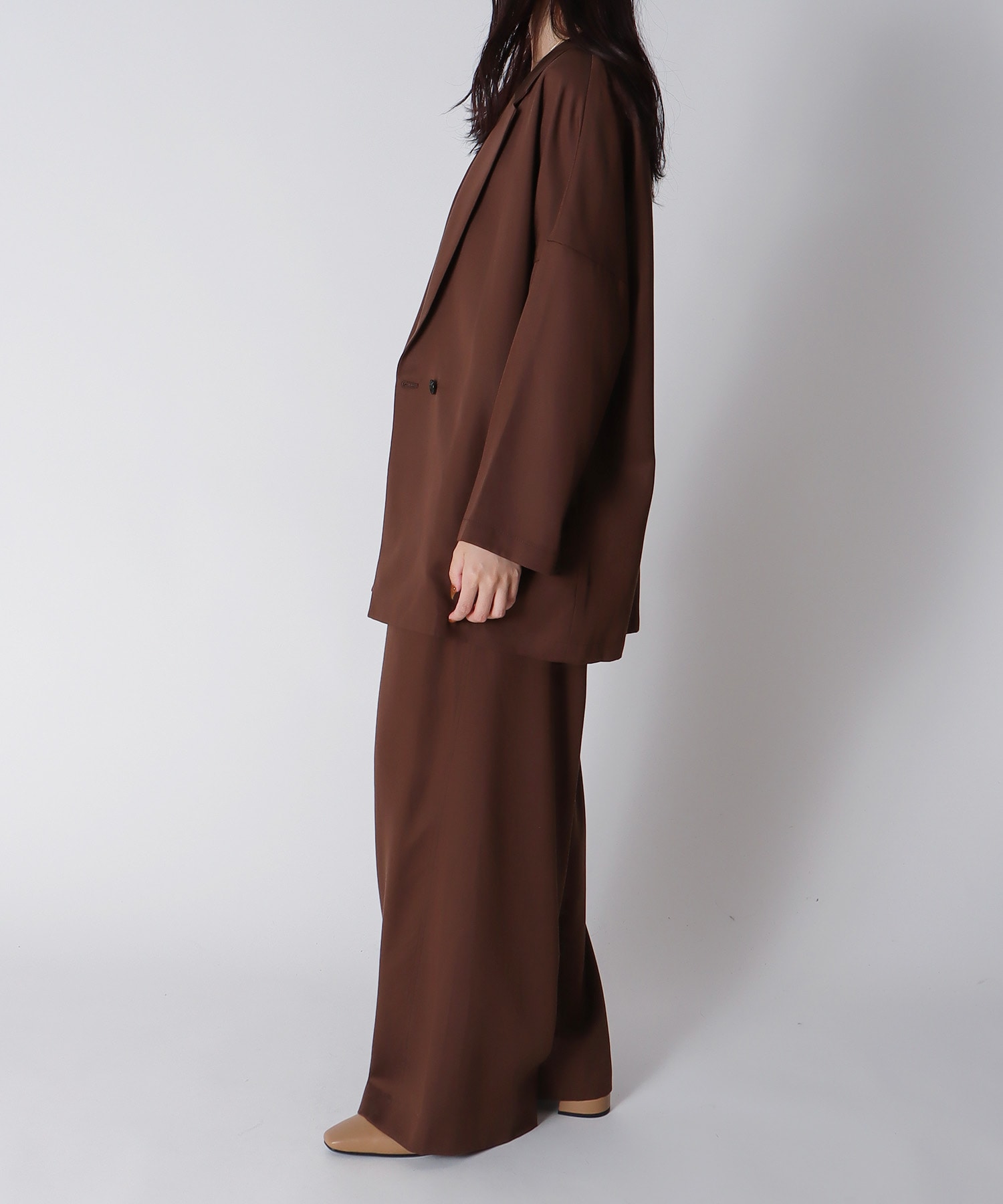 ＜B7＞fibril twill wide pants