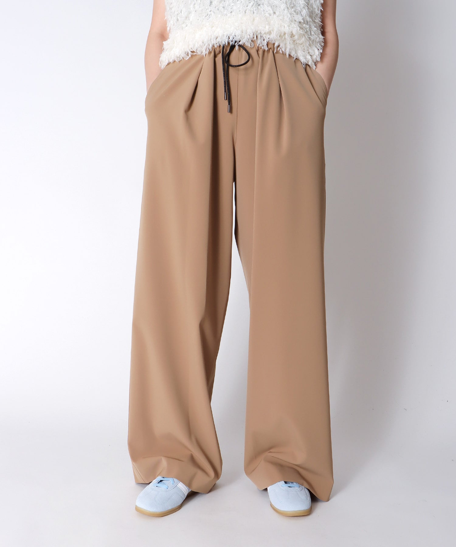 ＜B7＞stefany twill wide pants