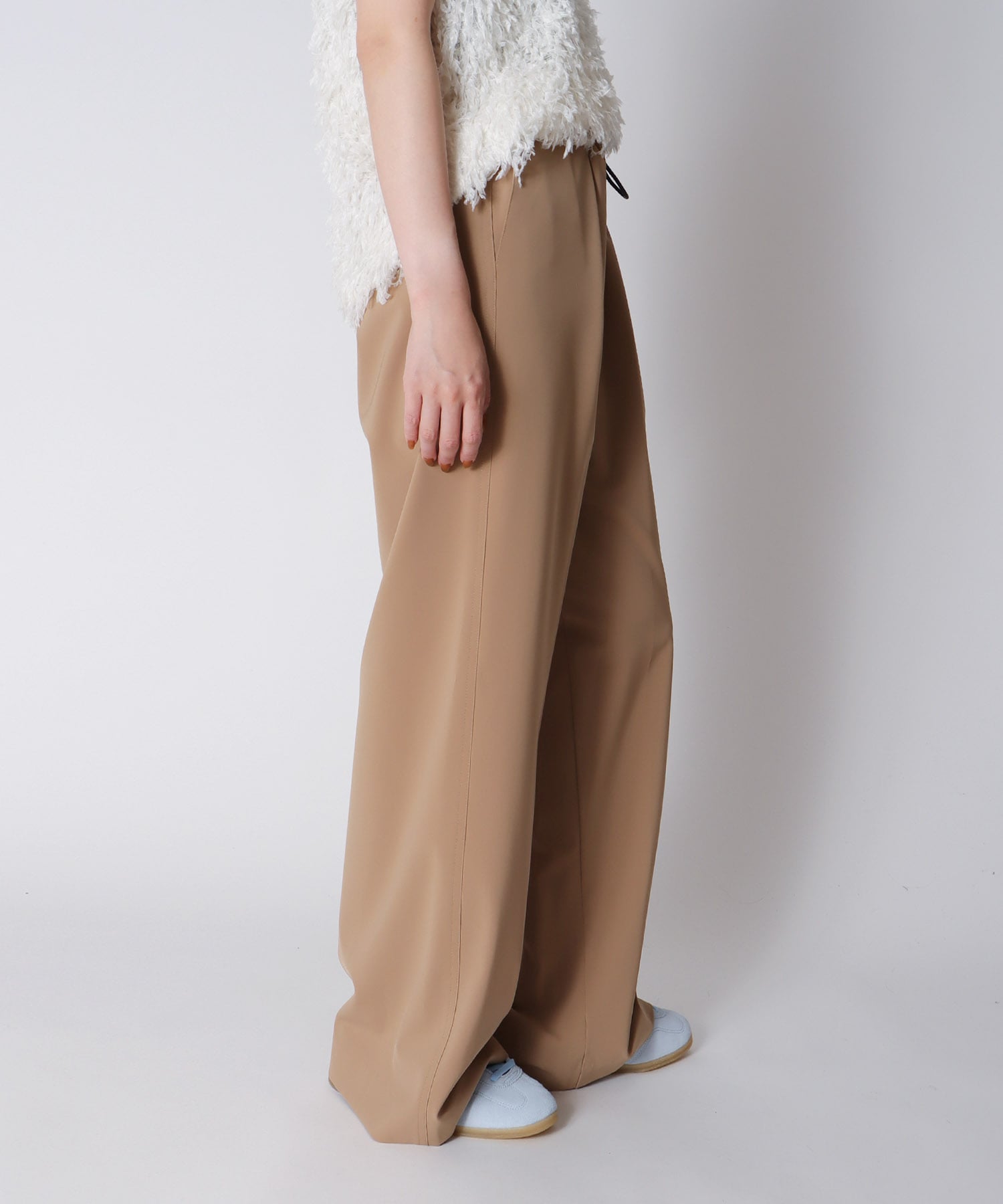 ＜B7＞stefany twill wide pants