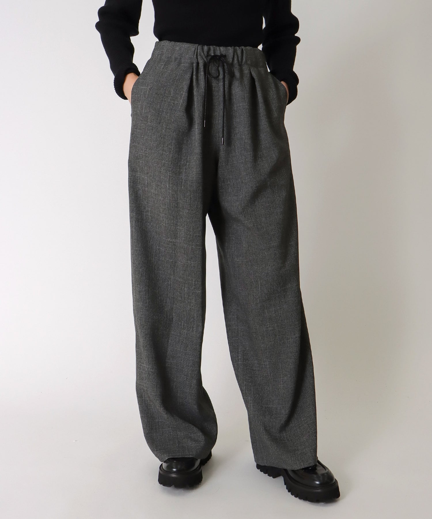 ＜B7＞wool lke tweed wide pants