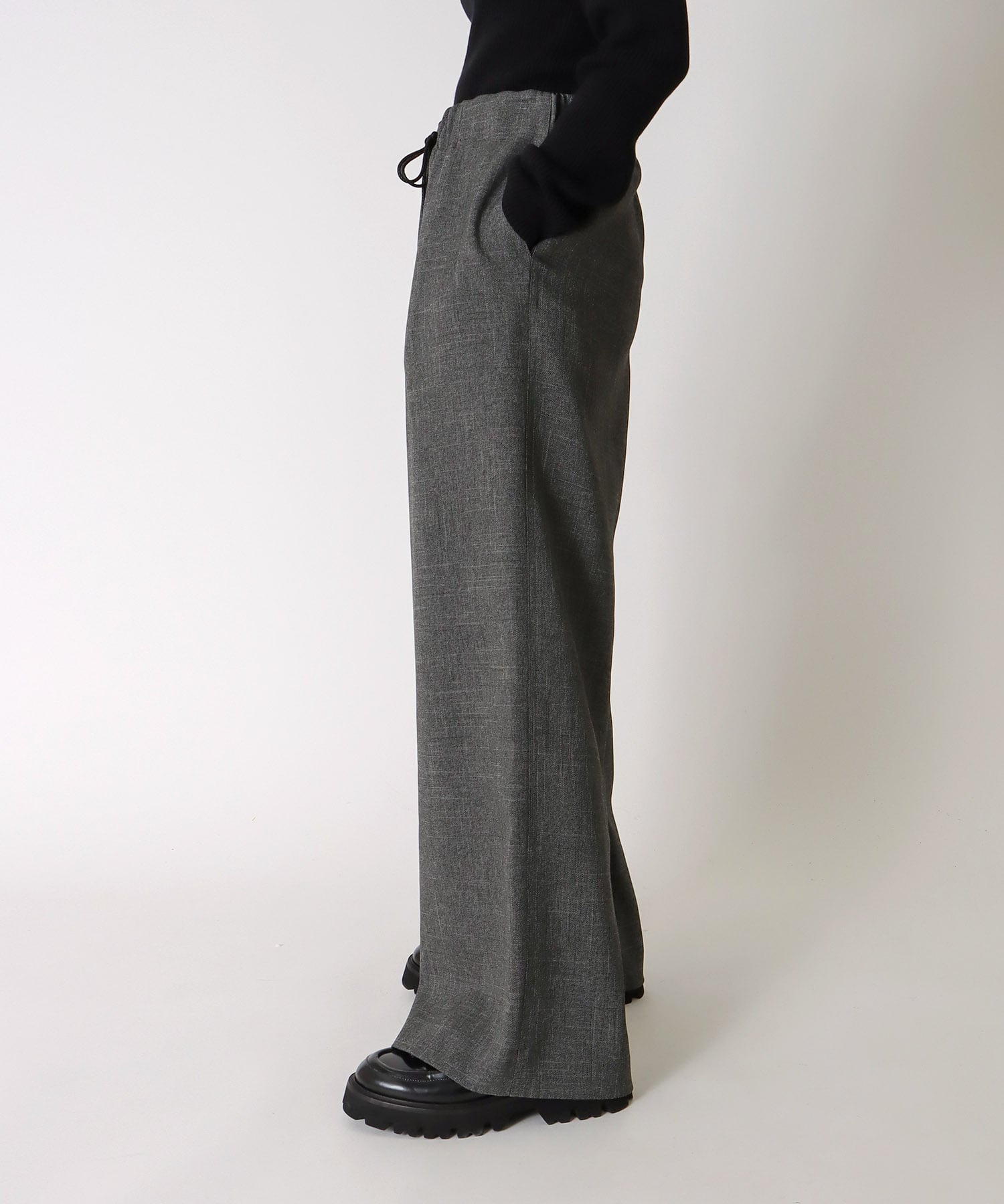 ＜B7＞wool lke tweed wide pants