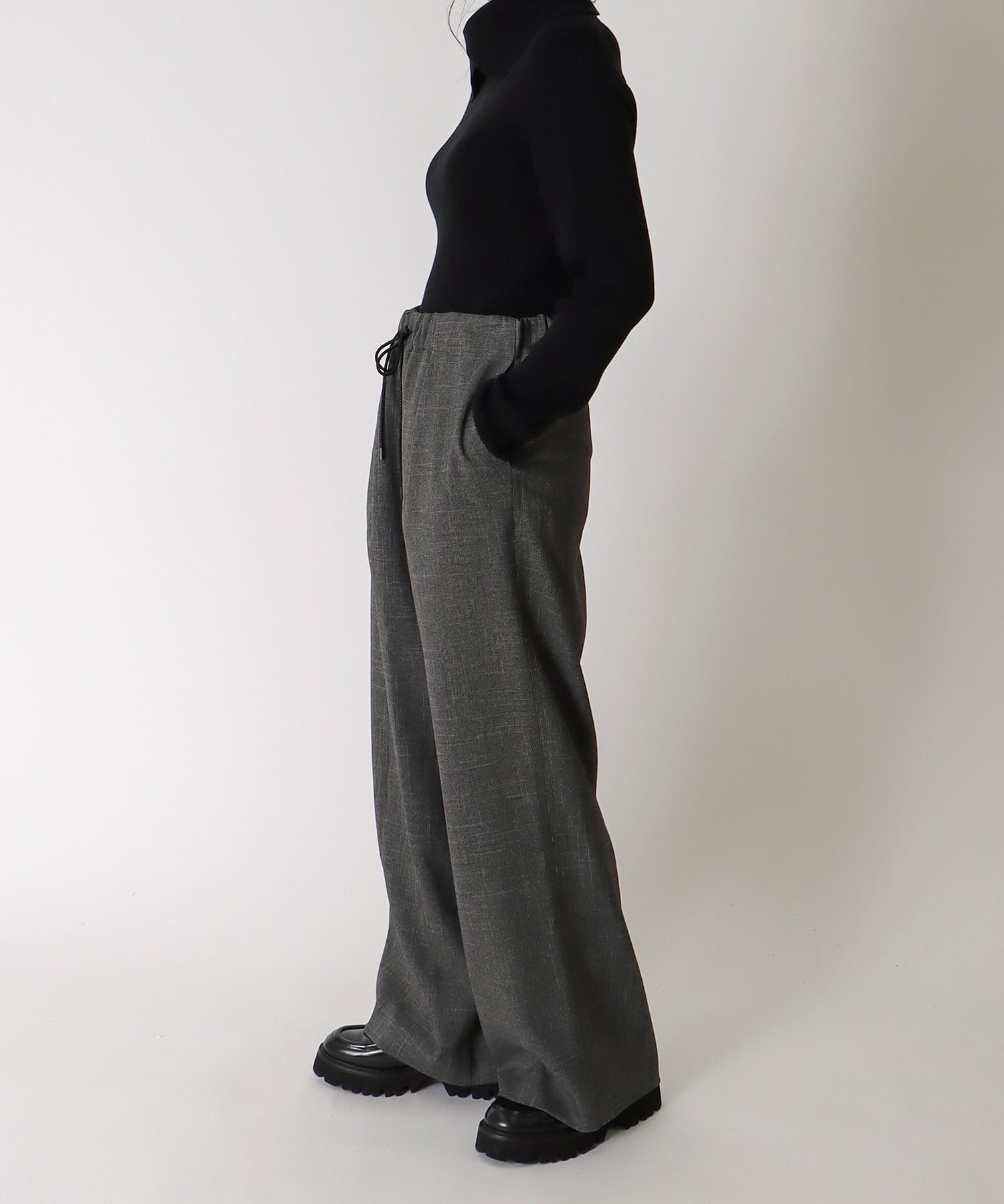 ＜B7＞wool lke tweed wide pants