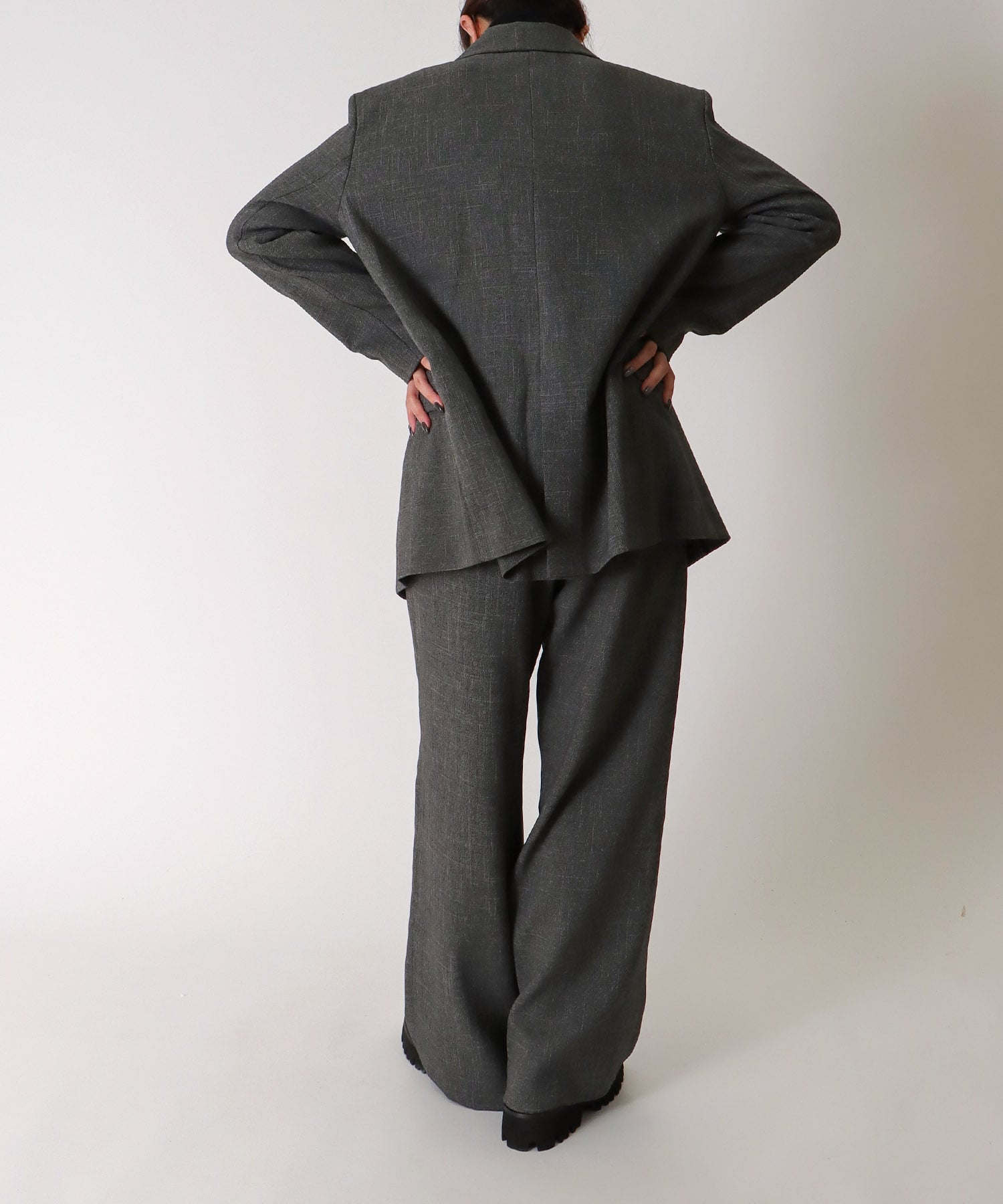 ＜B7＞wool lke tweed wide pants
