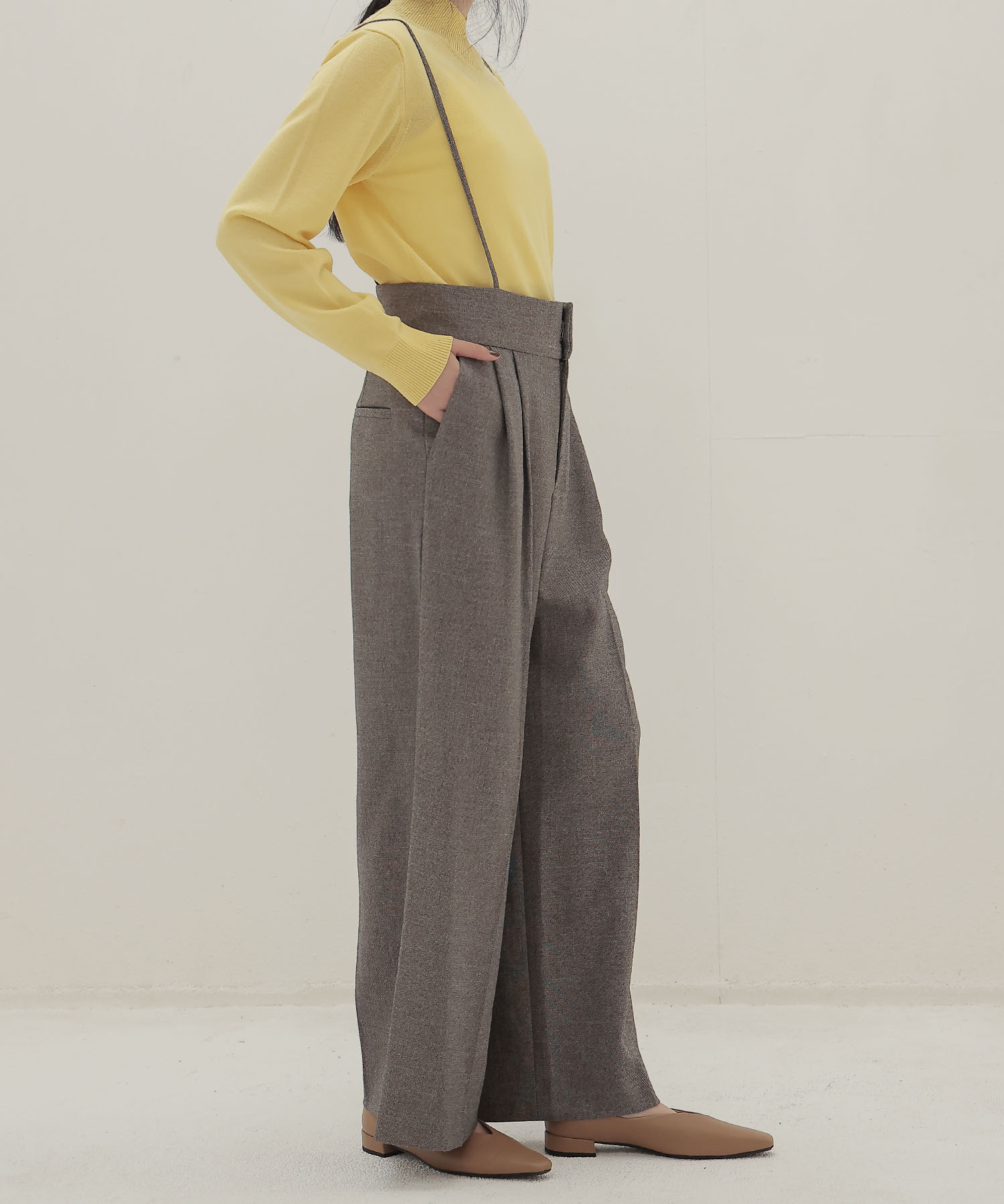 ＜B7＞shoulder wide pants