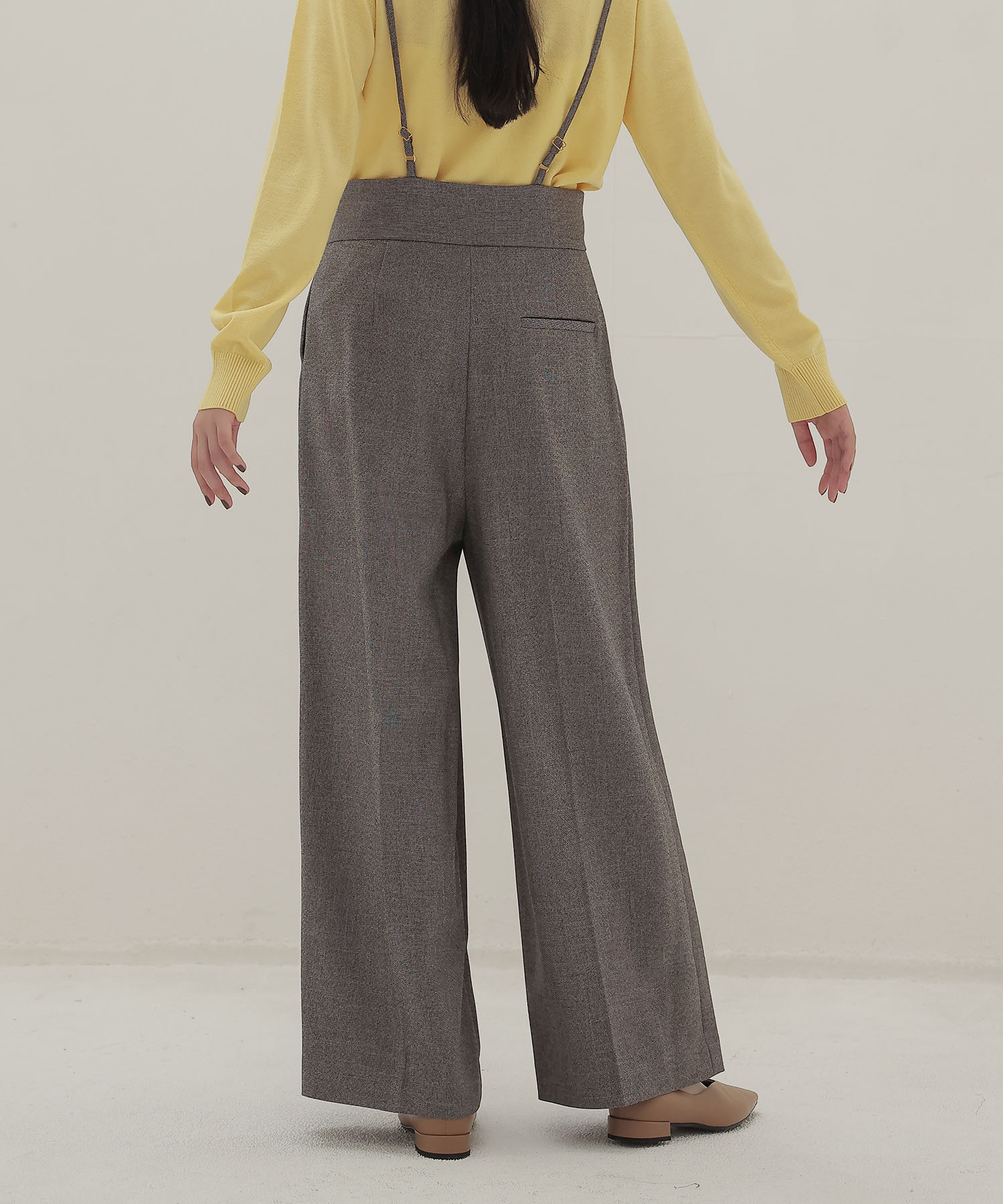 ＜B7＞shoulder wide pants